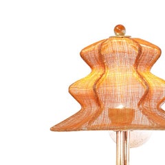 “Pagodina”  contemporary Wall Lamp, terracotta color, brass Silvered Crystal