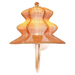 “Pagodina”  contemporary Wall Lamp, terracotta color, brass Silvered Crystal