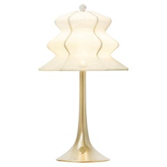 "Pagodina" Lámpara de Sobremesa Contemporánea Inalámbrica, color blanco, Cristal Plateado