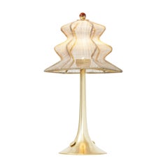 Pagodina Wireless Contemporary Tischleuchte, goldfarben, Messing Versilbertes Kristall