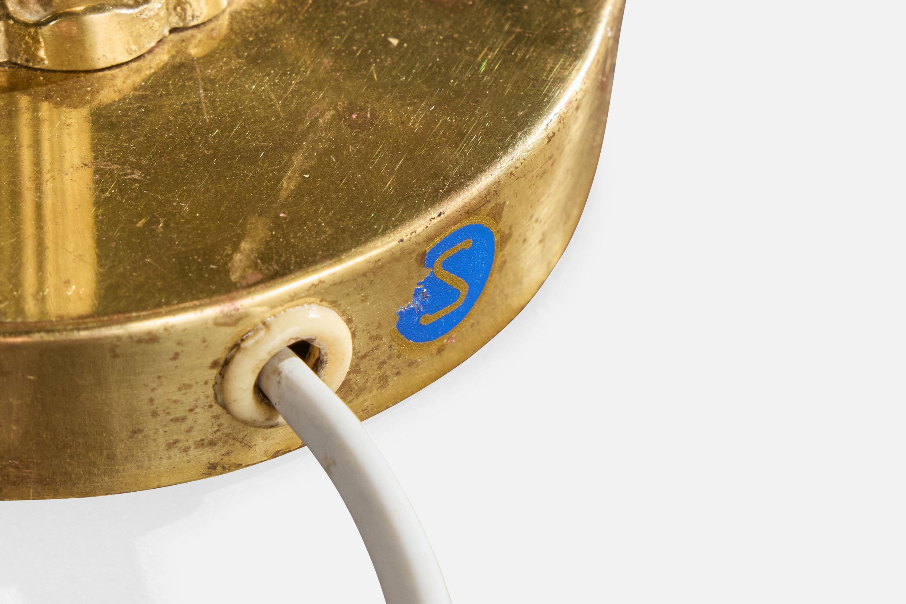 Pago, Lampada da tavolo, Ottone, Oak, Fabrice, Svezia, anni '40 in vendita 5