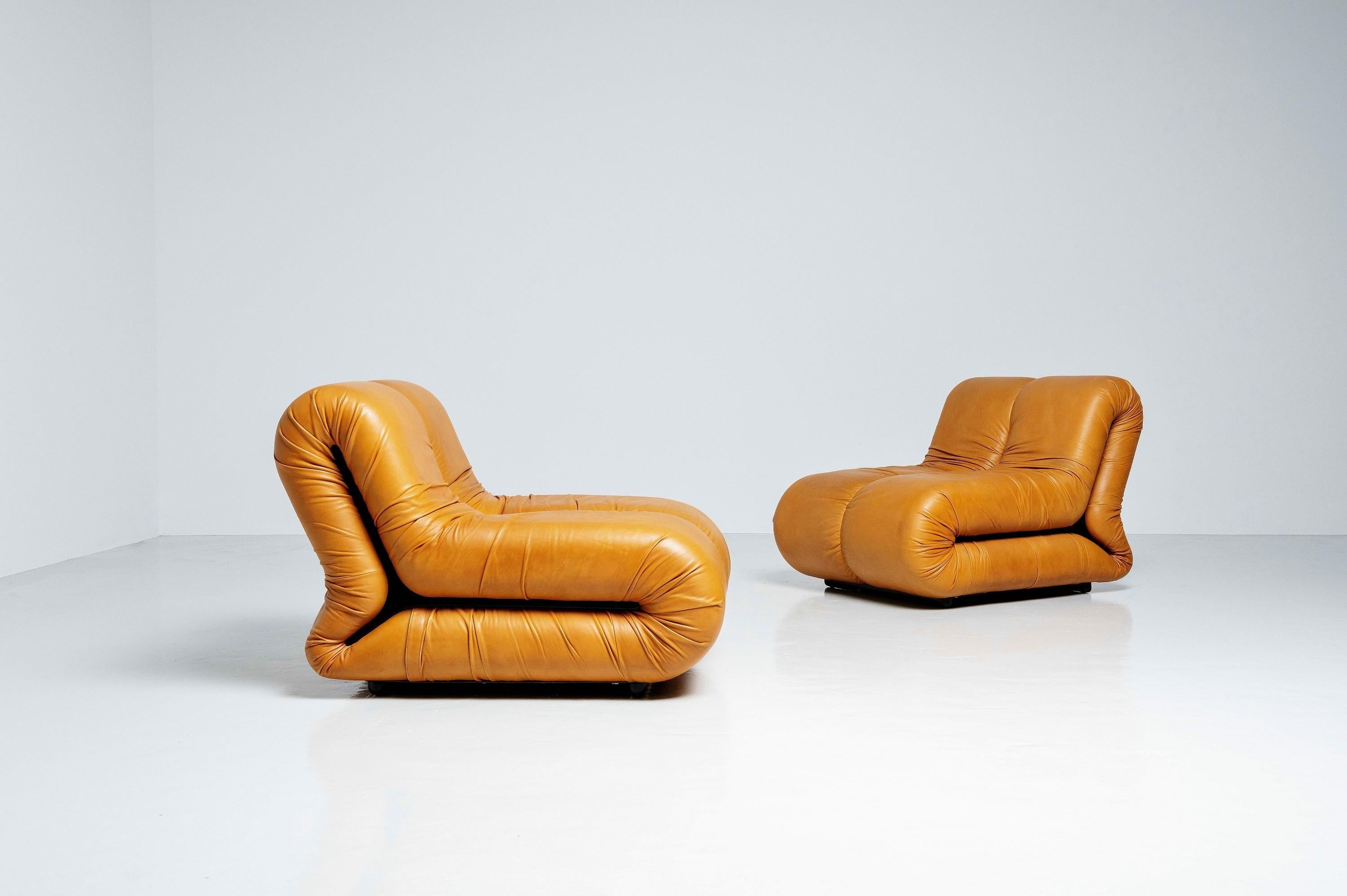Mid-Century Modern Pagru Lounge Chairs Claudio Vagnoni 1P Italy 1971