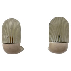 Pai of Peil & Puzler applique murale en verre zébré et céramique, 1970