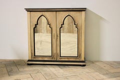 Paid of 19th Cent French Walnut Mirrored Cabinets