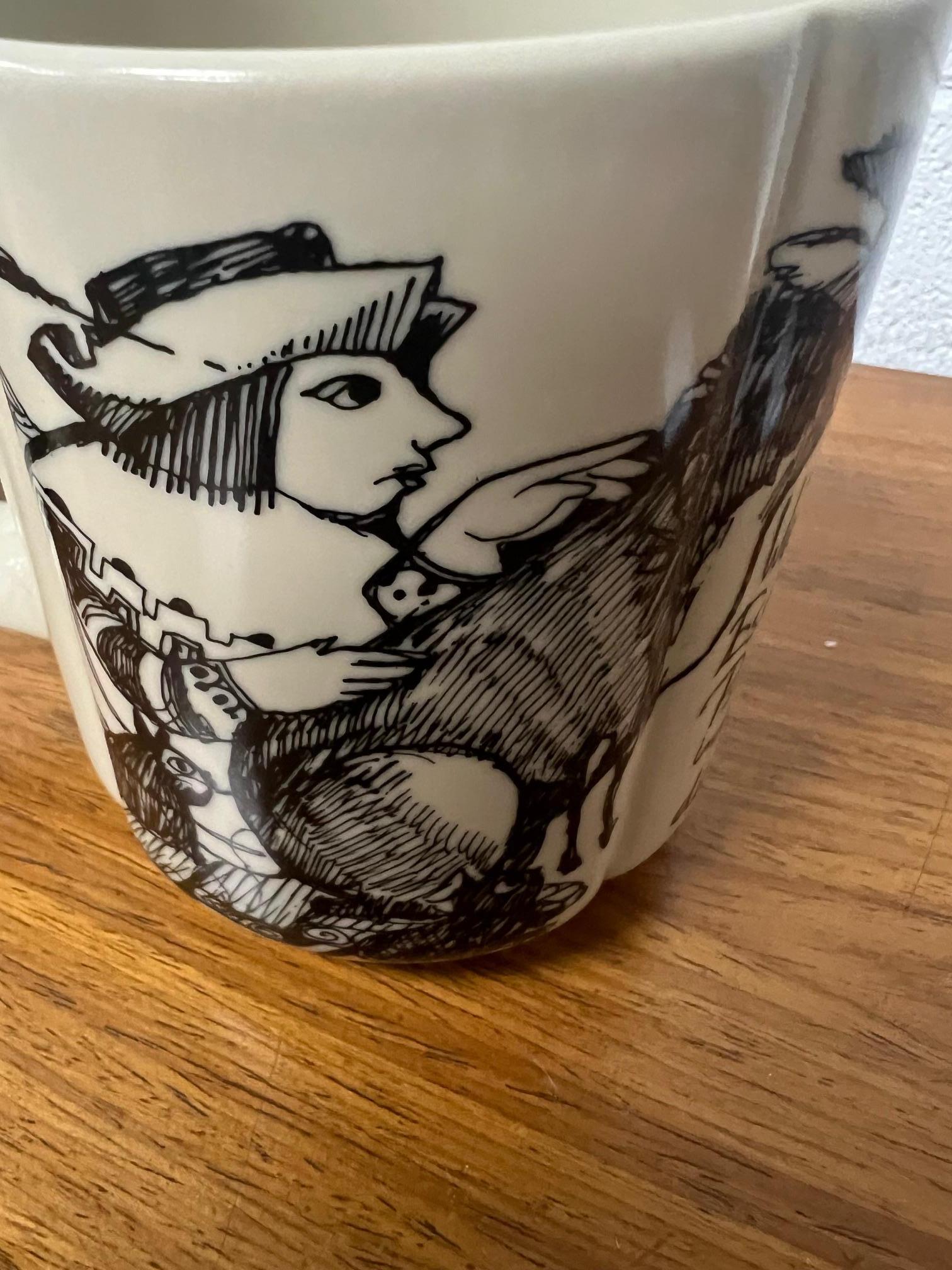 Paif Of Large Till Eulenspiegel Beer Coffee Mugs By Bjorn Wiinblad for Rosenthal For Sale 2