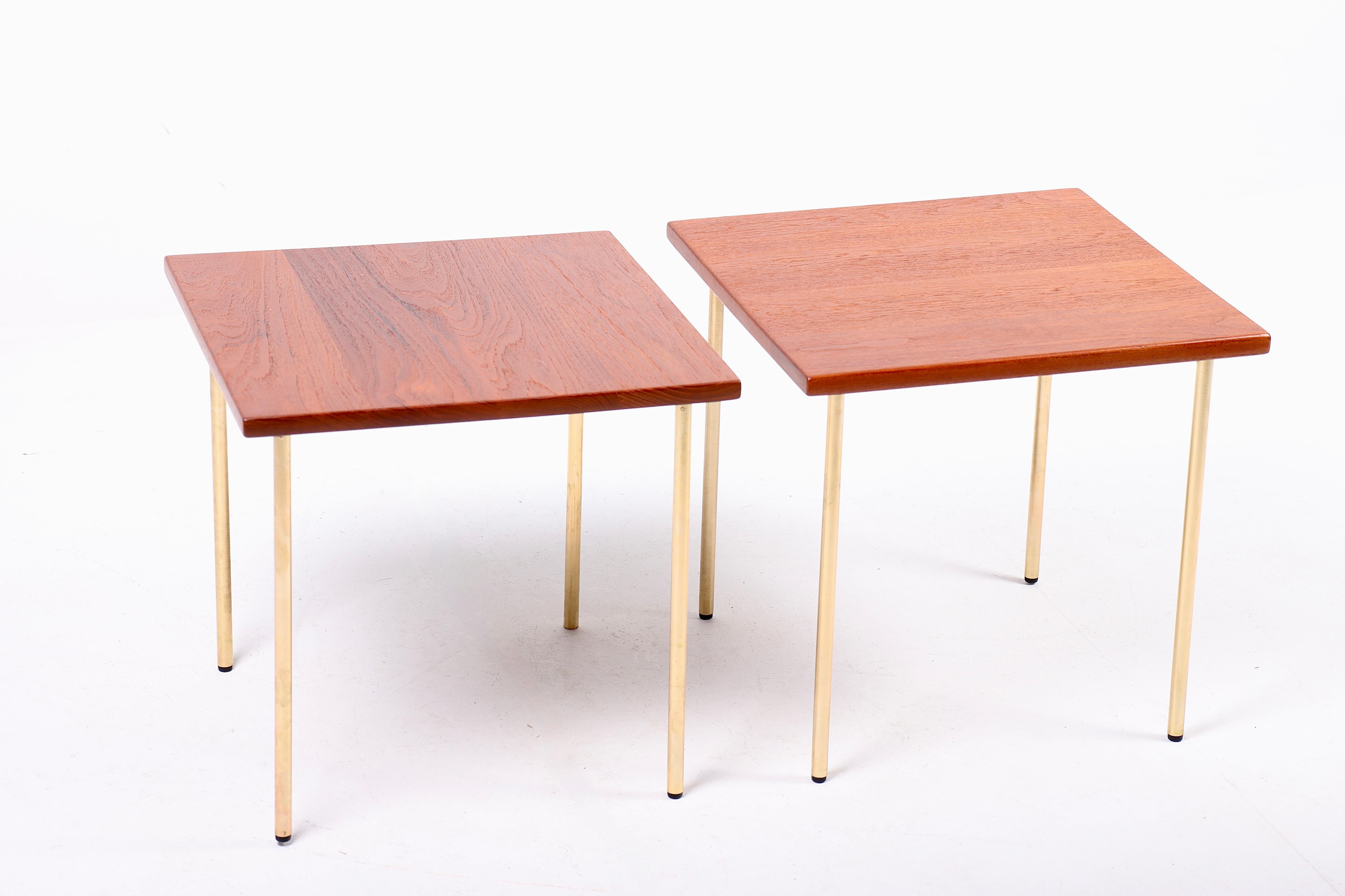 Scandinavian Modern Pair of Side Tables in Solid Teak by Hvidt & Mølgaard, Made in Denmark For Sale