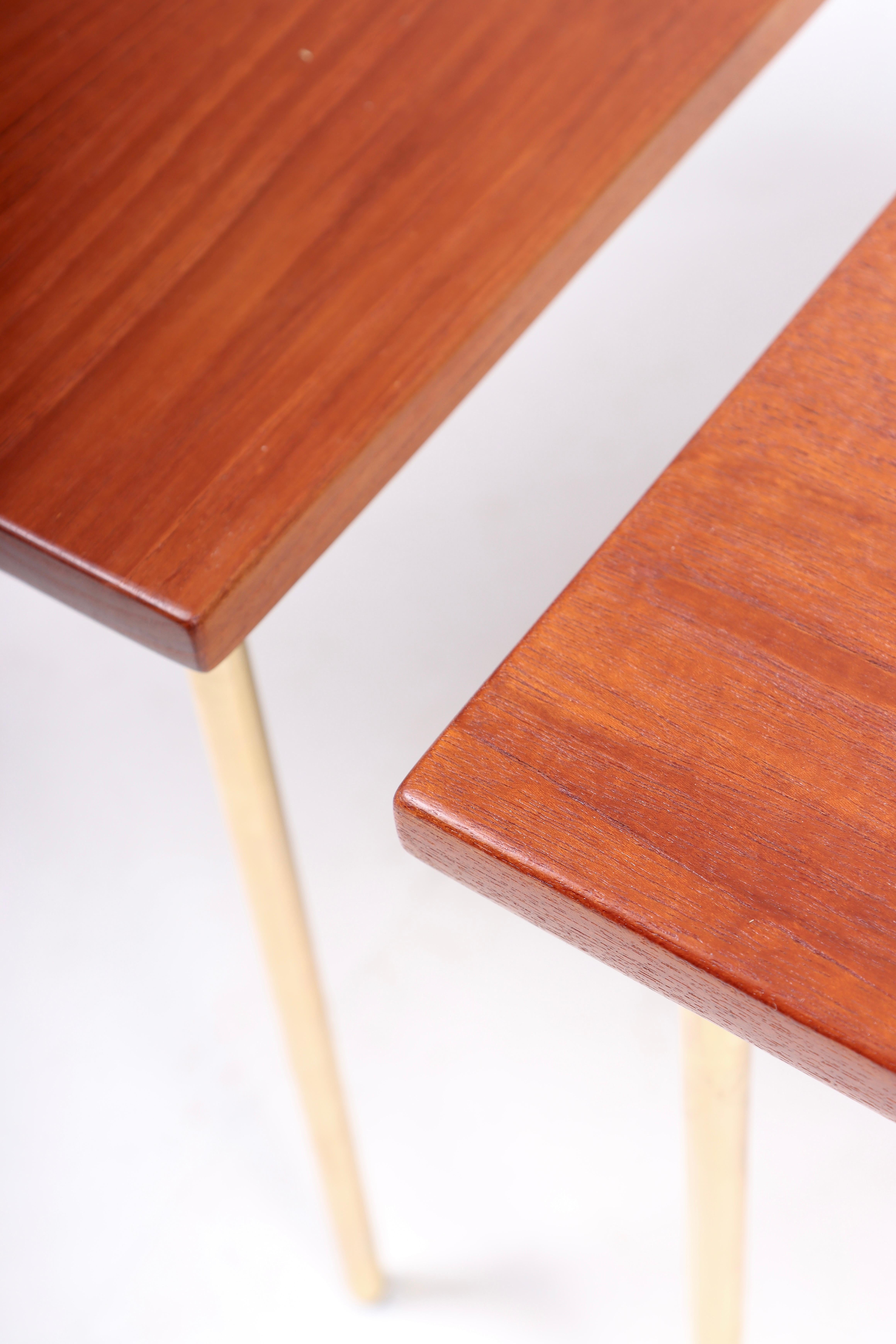 Danish Pair of Side Tables in Solid Teak by Hvidt & Mølgaard, Made in Denmark For Sale