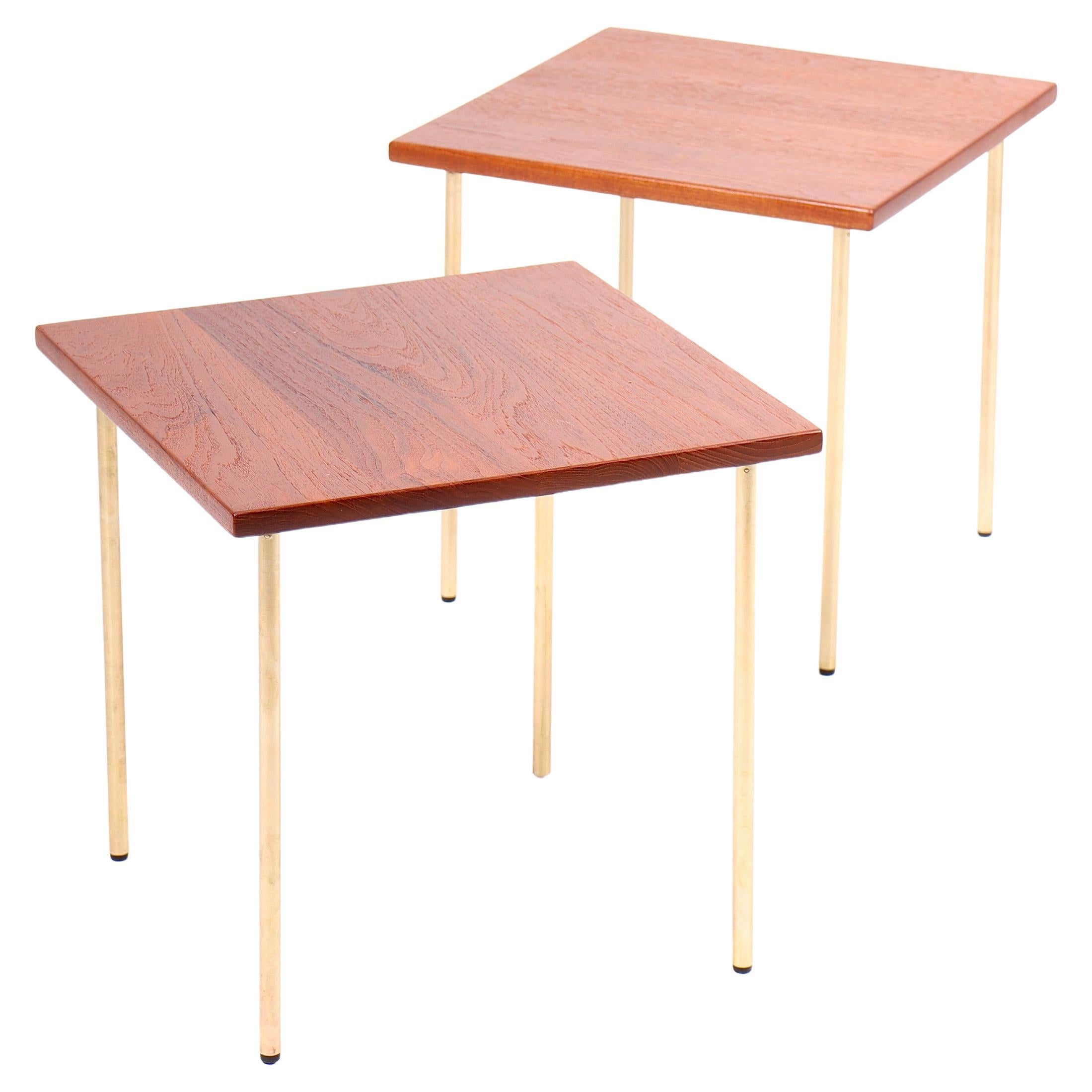 Pair of Side Tables in Solid Teak by Hvidt & Mølgaard, Made in Denmark For Sale
