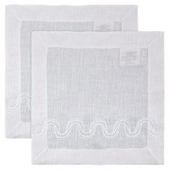 Juego de 2 servilletas de cóctel de lino bordadas a mano Paigah, Viya by Vikram Goyal