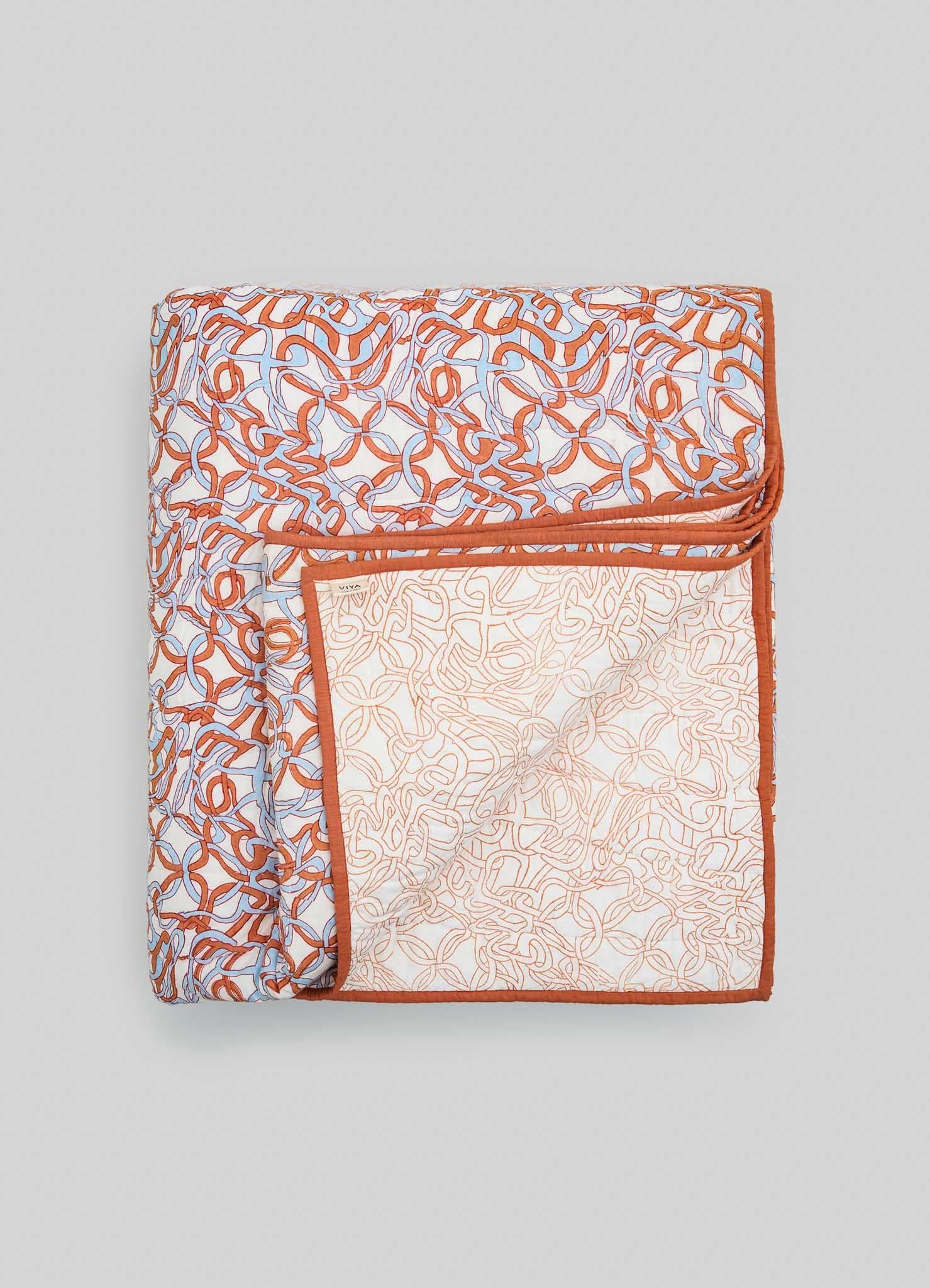 Colcha Paigah Naranja y Azul, Viya By Vikram Goyal Indio en venta
