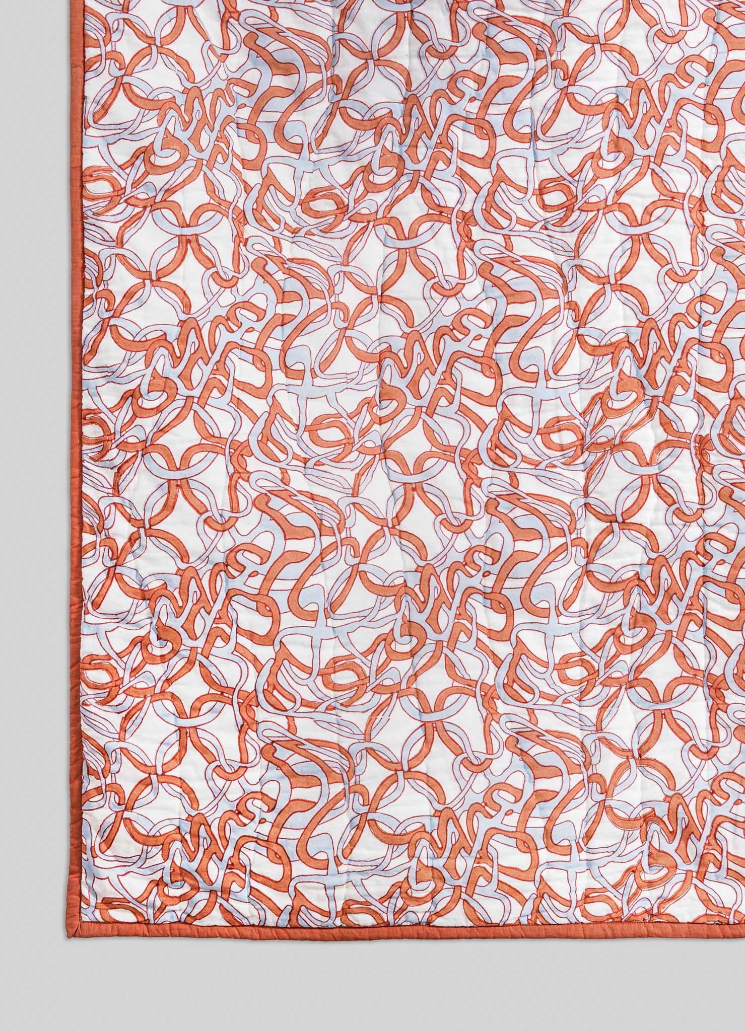 Colcha Paigah Naranja y Azul, Viya By Vikram Goyal en Nuevo estado para la venta en Noida, DL