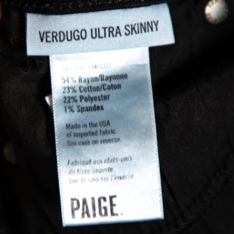 Paige Black Denim Ultra Skinny Distressed Verdugo Jeans M For Sale 2