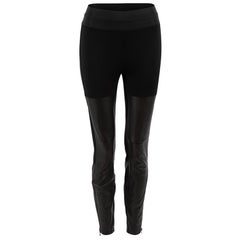 Paige Black Leather Panel Leggings Size M