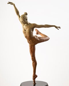 Academia II (maquette) by Paige Bradley. Bronze figurative ballet sculpture. 
