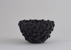 Vessel (black) by Vanessa Hogge. Black porcelain sculpture.