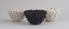 Vessel (black) by Vanessa Hogge. Black porcelain sculpture. 
