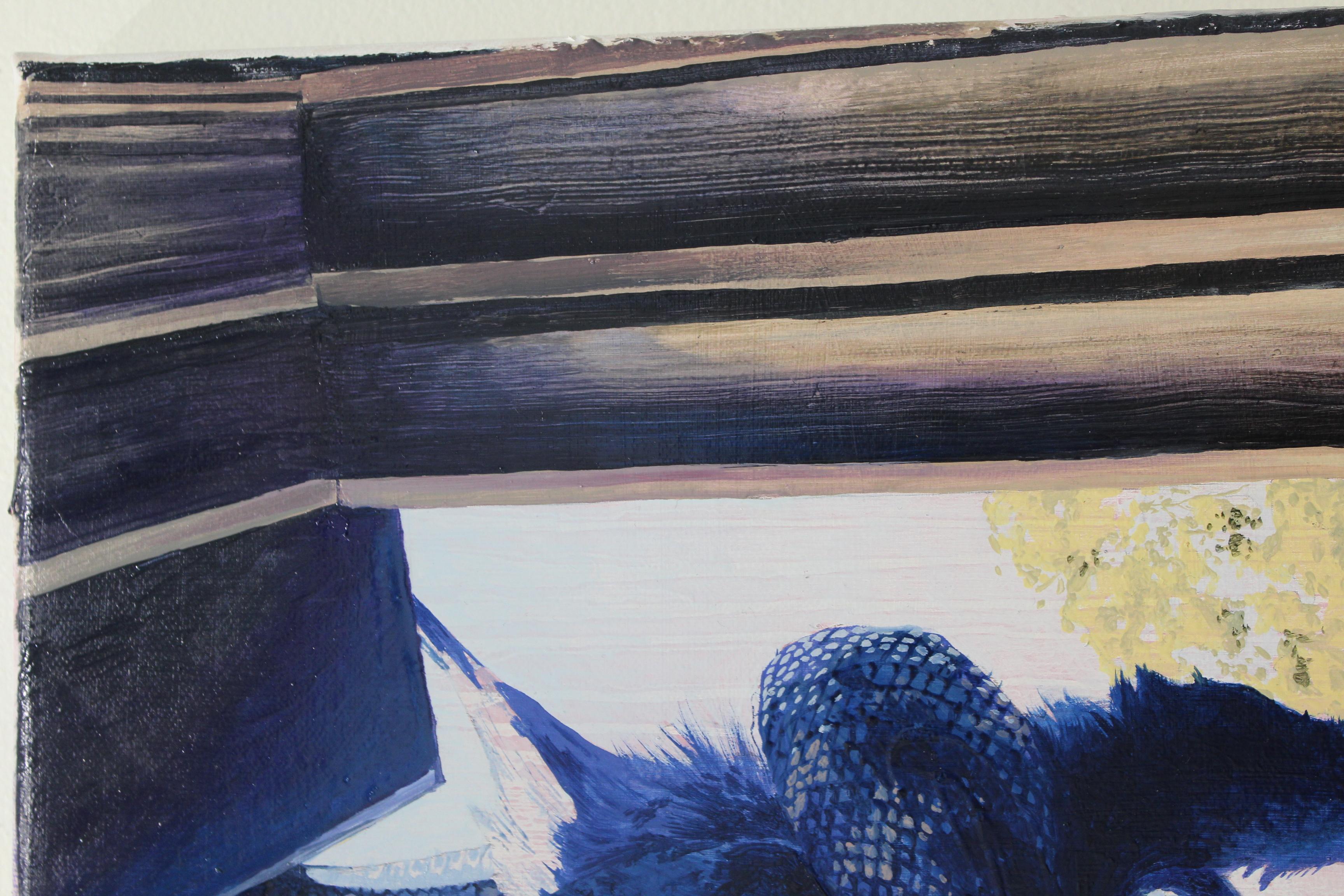 Snake vs. Bird - Gray Animal Painting by Paige DeVries
