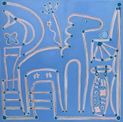 West Horse_2023_Paige Follmann_Oil/Acrylic/Canvas_Abstract Figurative_Blue