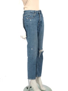 Paige Jeans Blue Ripped Straight Leg Jeans Size S
