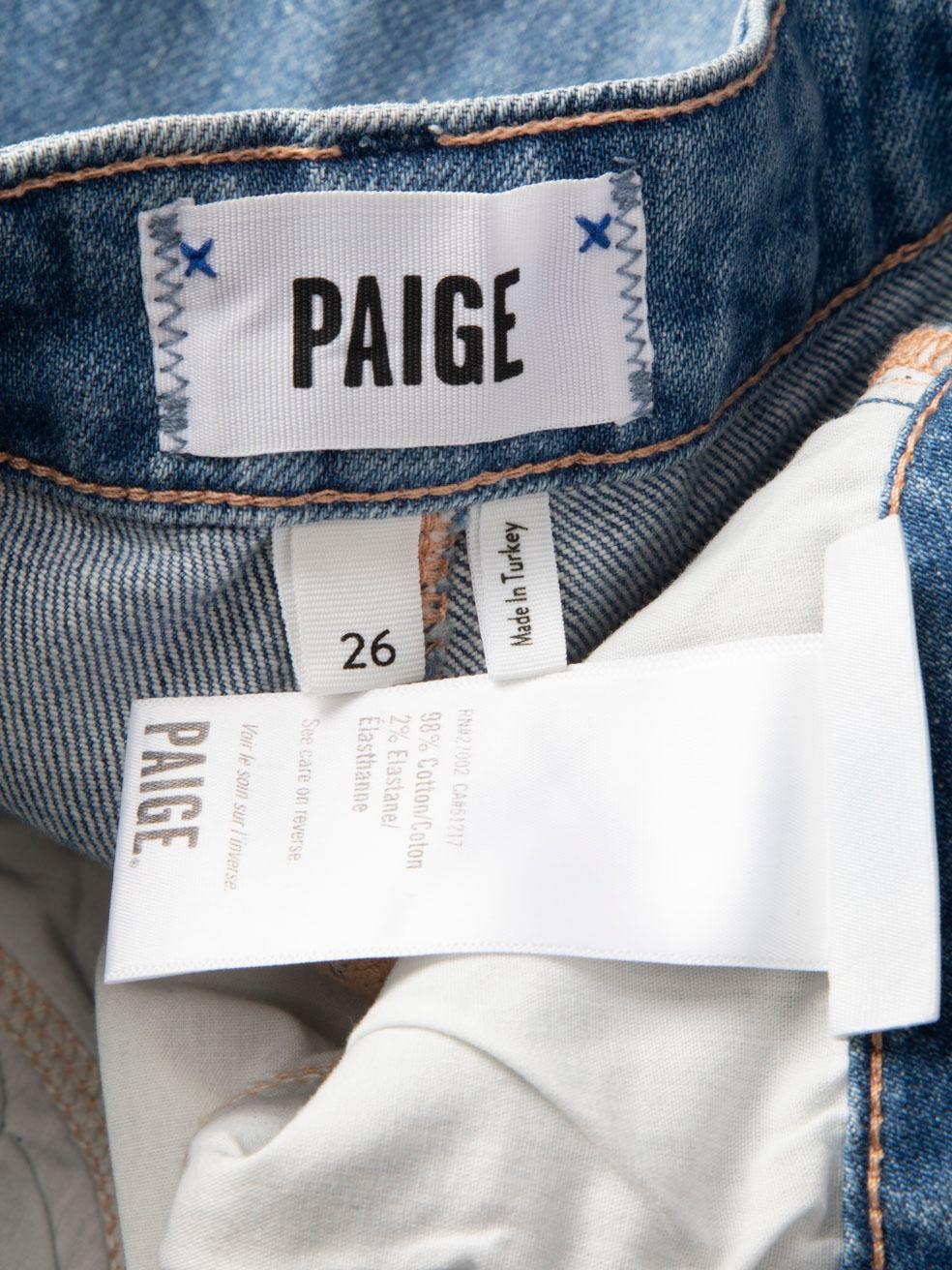 Paige Jeans Blau Ripped Straight Leg Jeans Größe S im Angebot 1