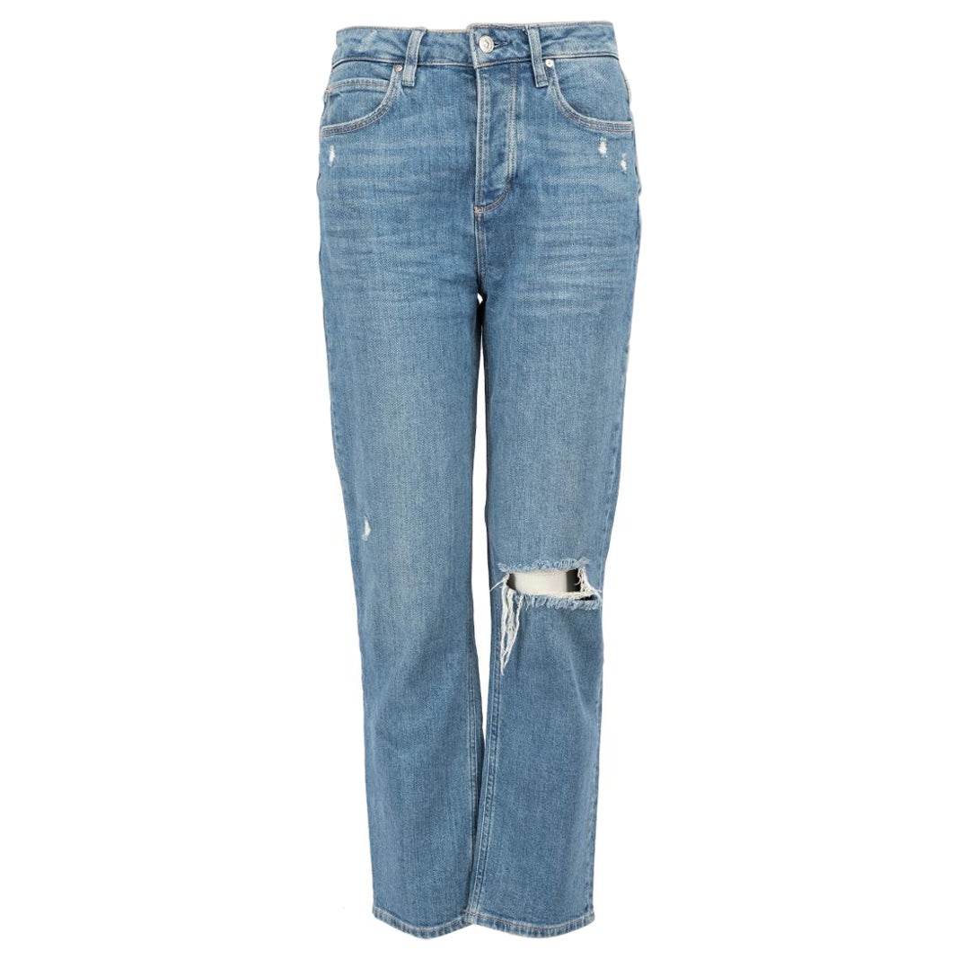 Paige Jeans Blue Ripped Straight Leg Jeans Size S