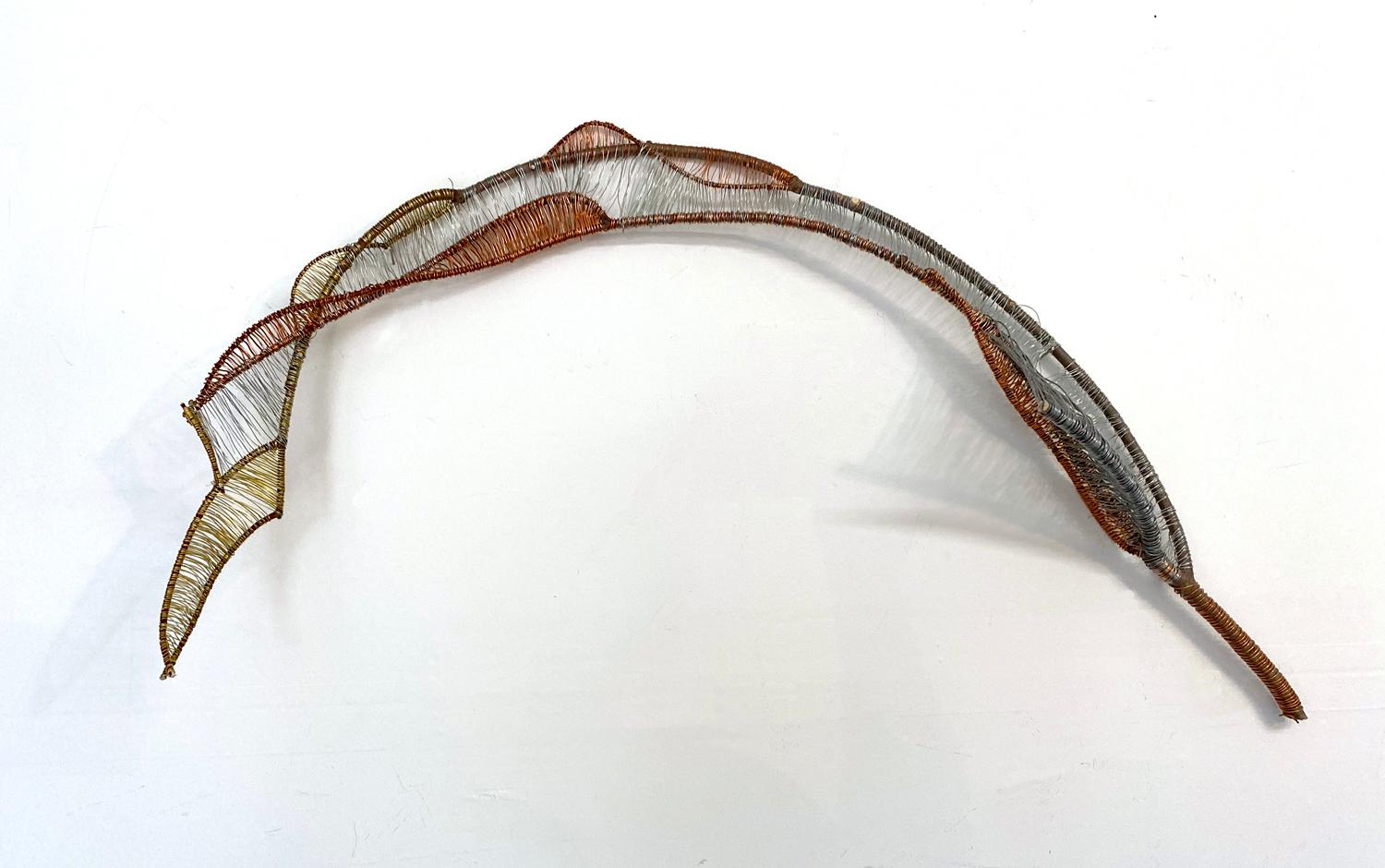 Paige Pedri Abstract Sculpture - Stipule - dramatic curved line sculpture made from branches and wire