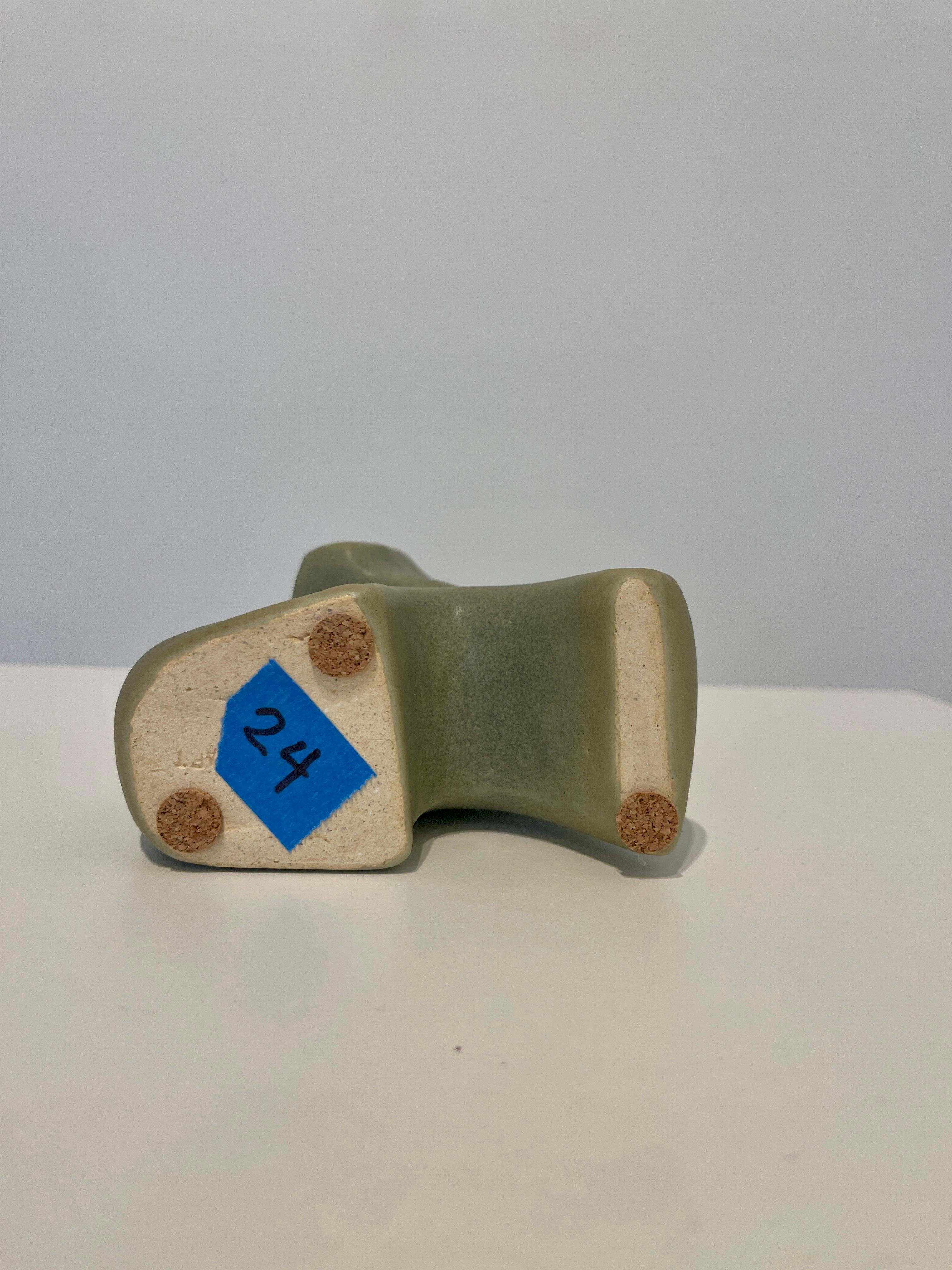 Bodies at Rest #24  - Small Ceramic Sculpture - Matte Green For Sale 7