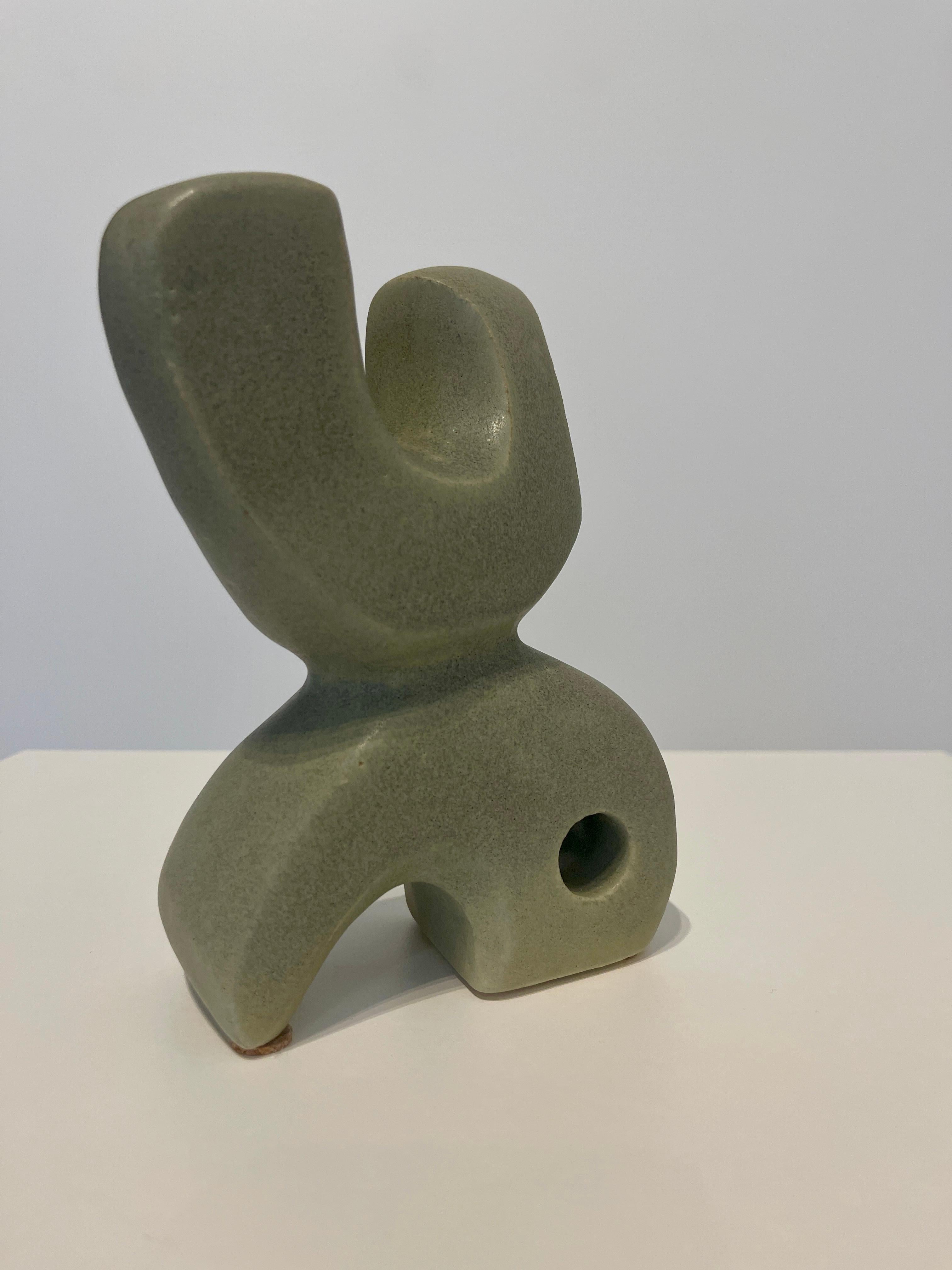 Bodies at Rest #24  - Small Ceramic Sculpture - Matte Green For Sale 1