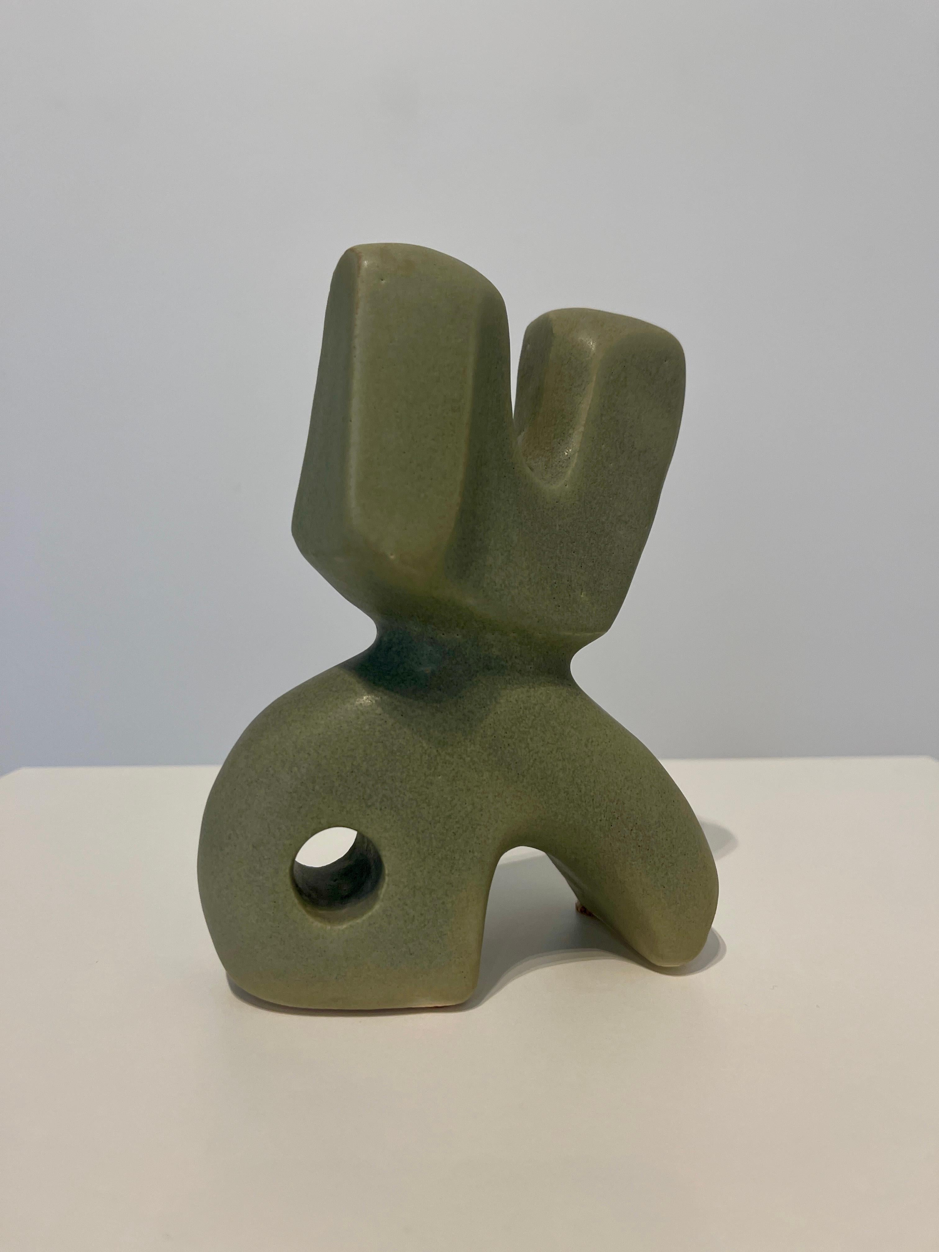 Bodies at Rest #24  - Small Ceramic Sculpture - Matte Green For Sale 2