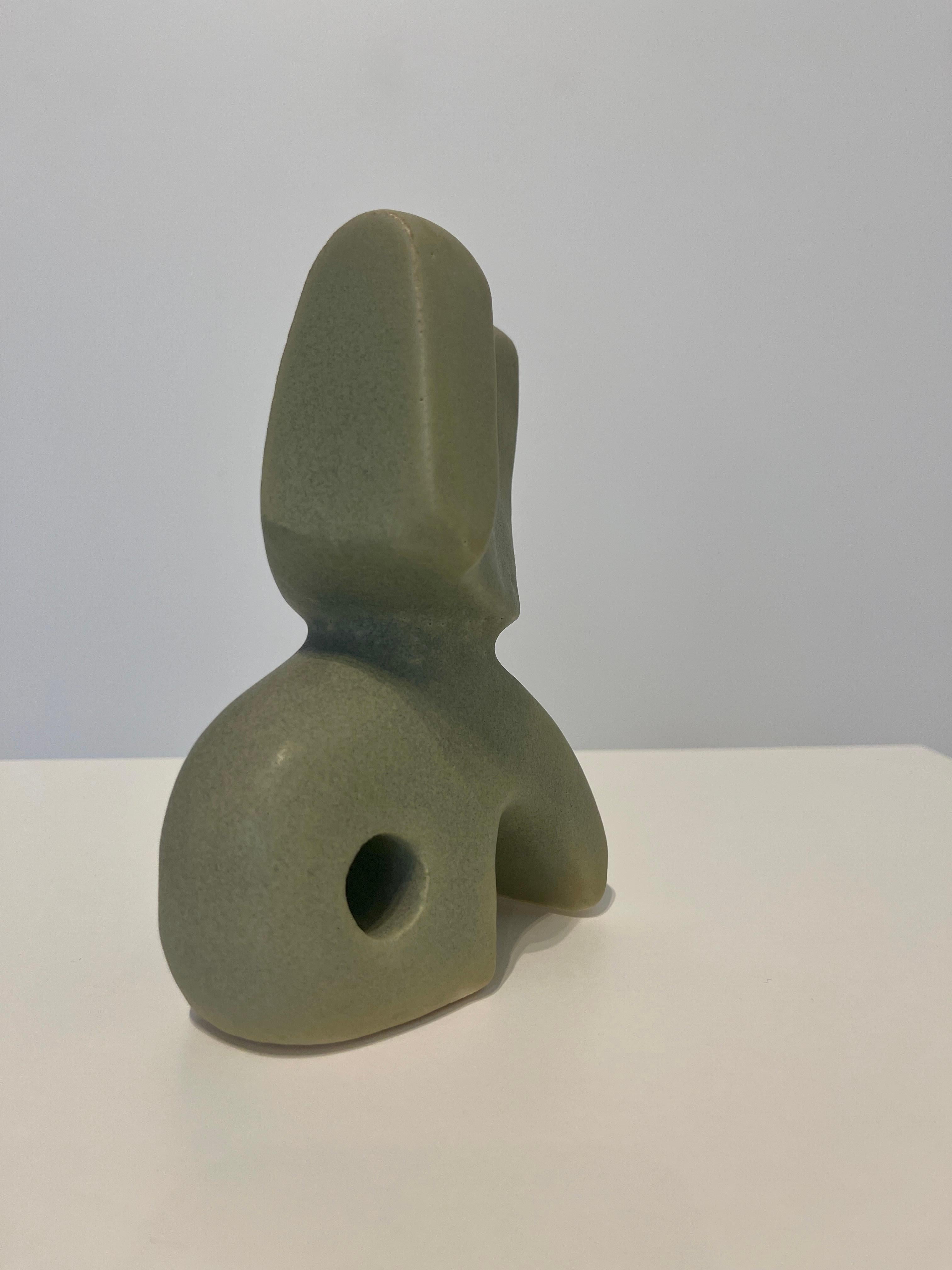Bodies at Rest #24  - Small Ceramic Sculpture - Matte Green For Sale 3