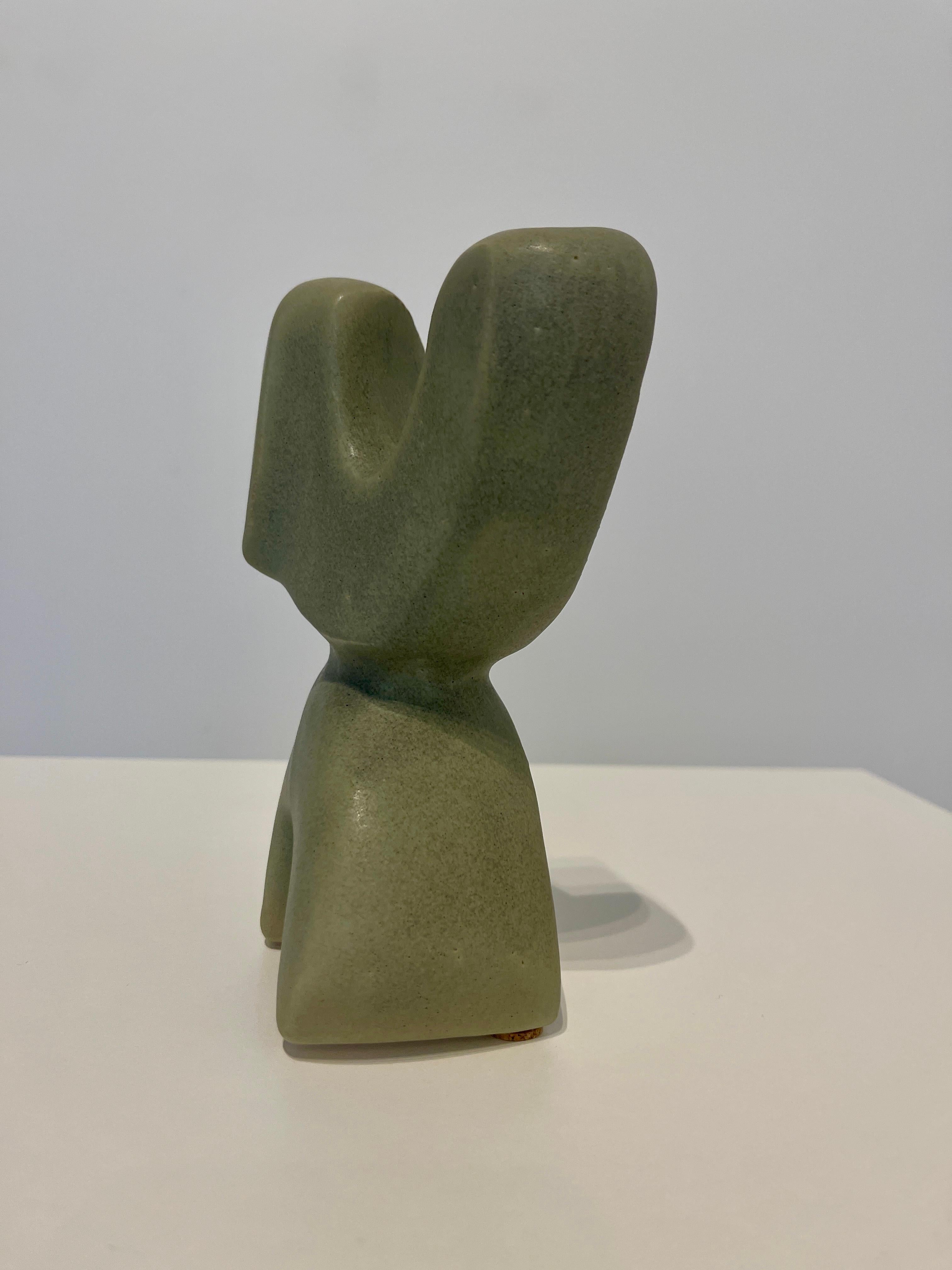 Bodies at Rest #24  - Small Ceramic Sculpture - Matte Green For Sale 4