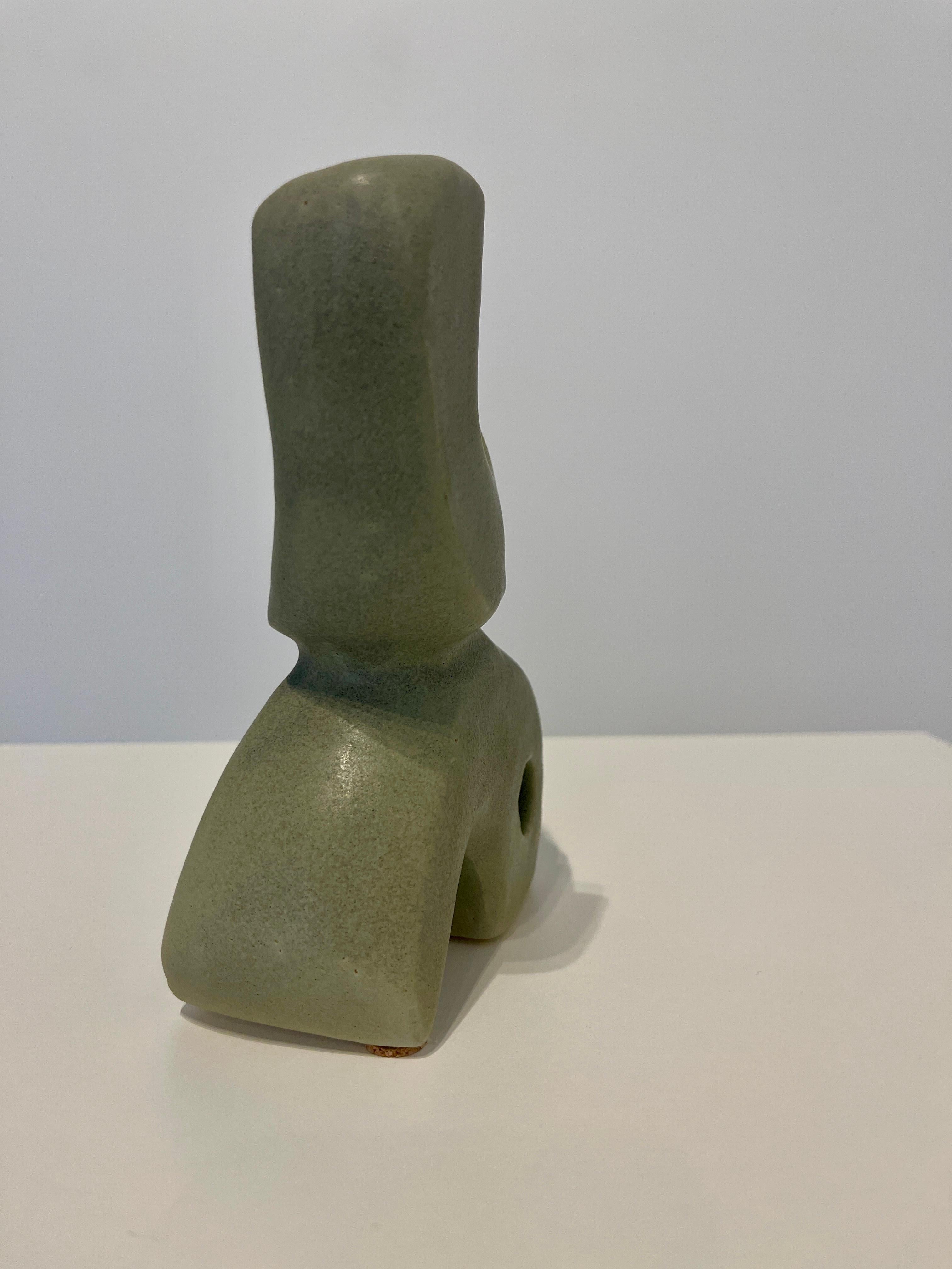 Bodies at Rest #24  - Small Ceramic Sculpture - Matte Green For Sale 5