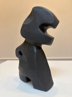 Bodies at Rest #26, Small Ceramic Abstract Sculpture, Matte Black