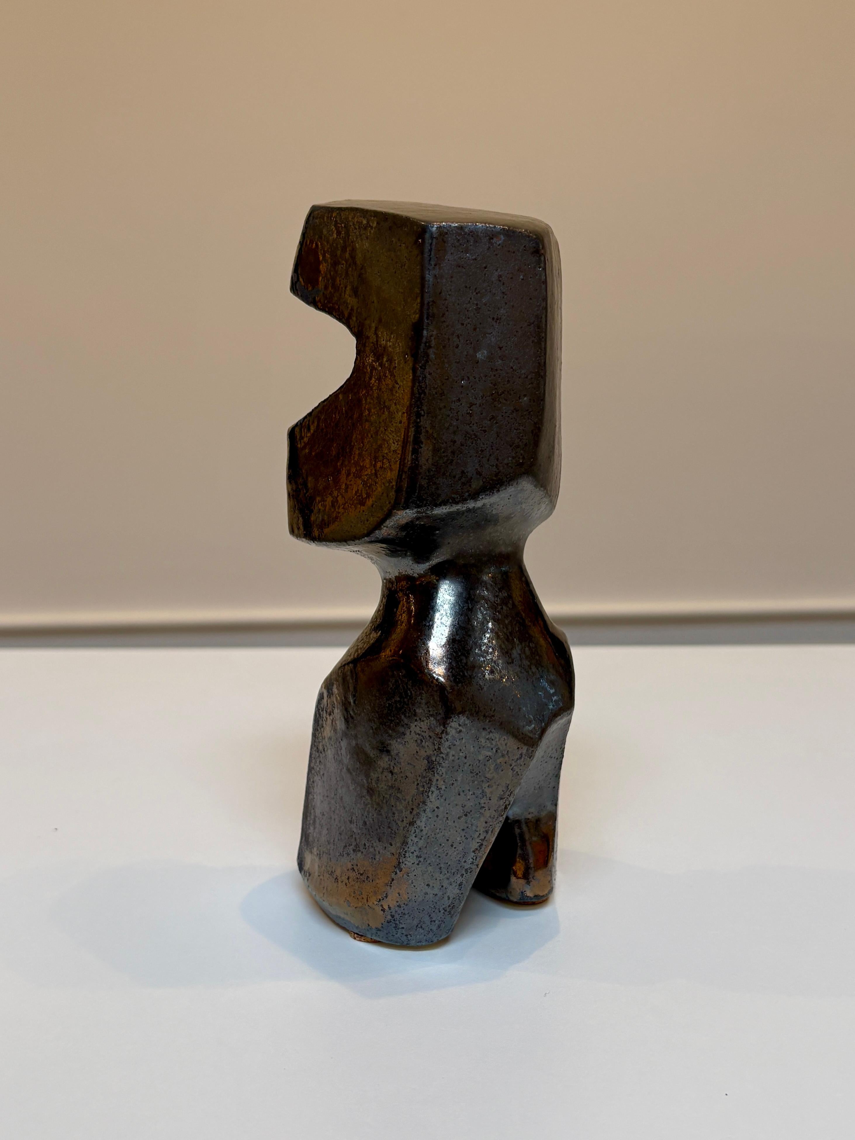Bodies at Rest #28, Small Ceramic Abstract Sculpture, Metallic For Sale 3