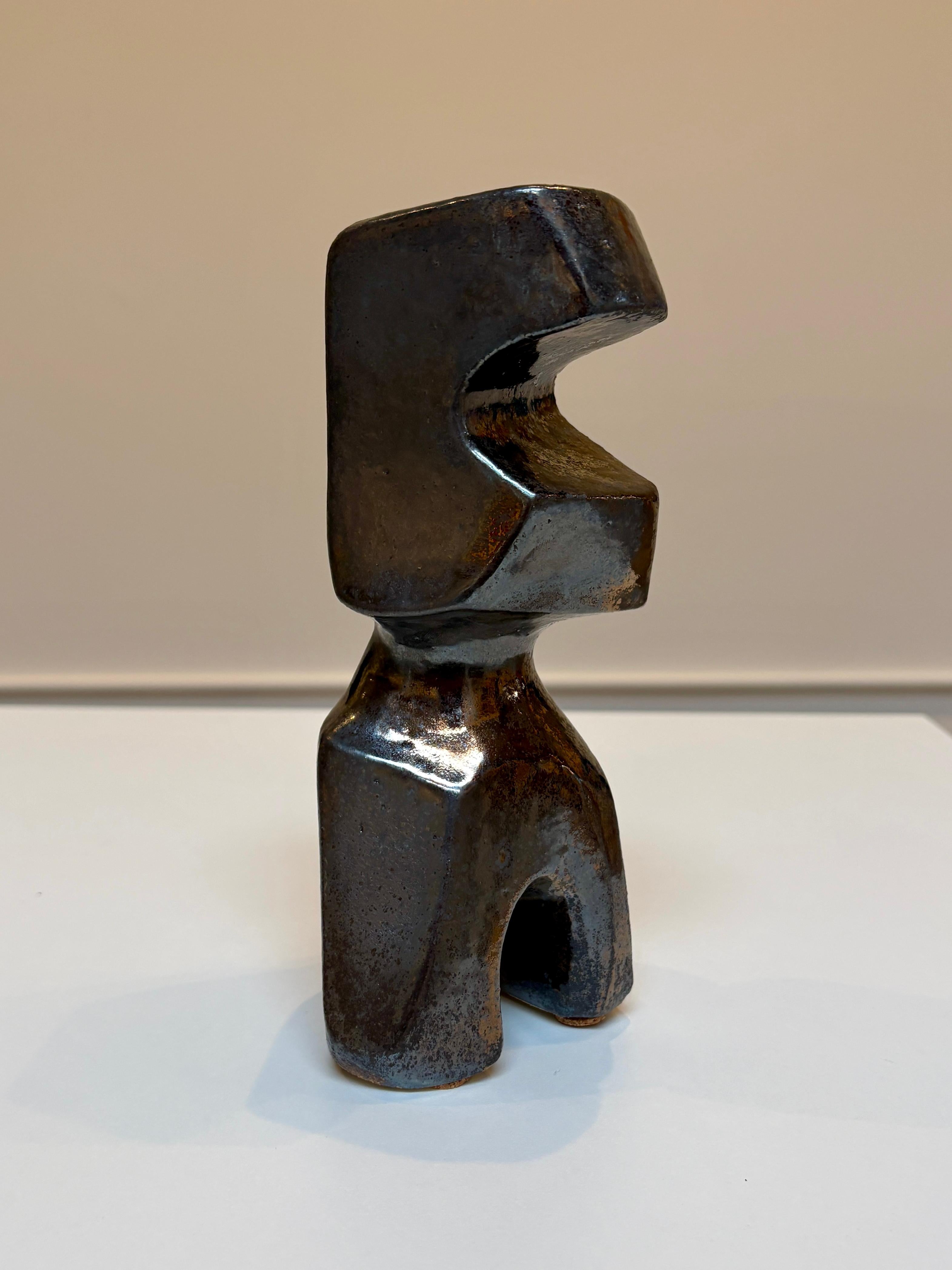 Bodies at Rest #28, Small Ceramic Abstract Sculpture, Metallic For Sale 5