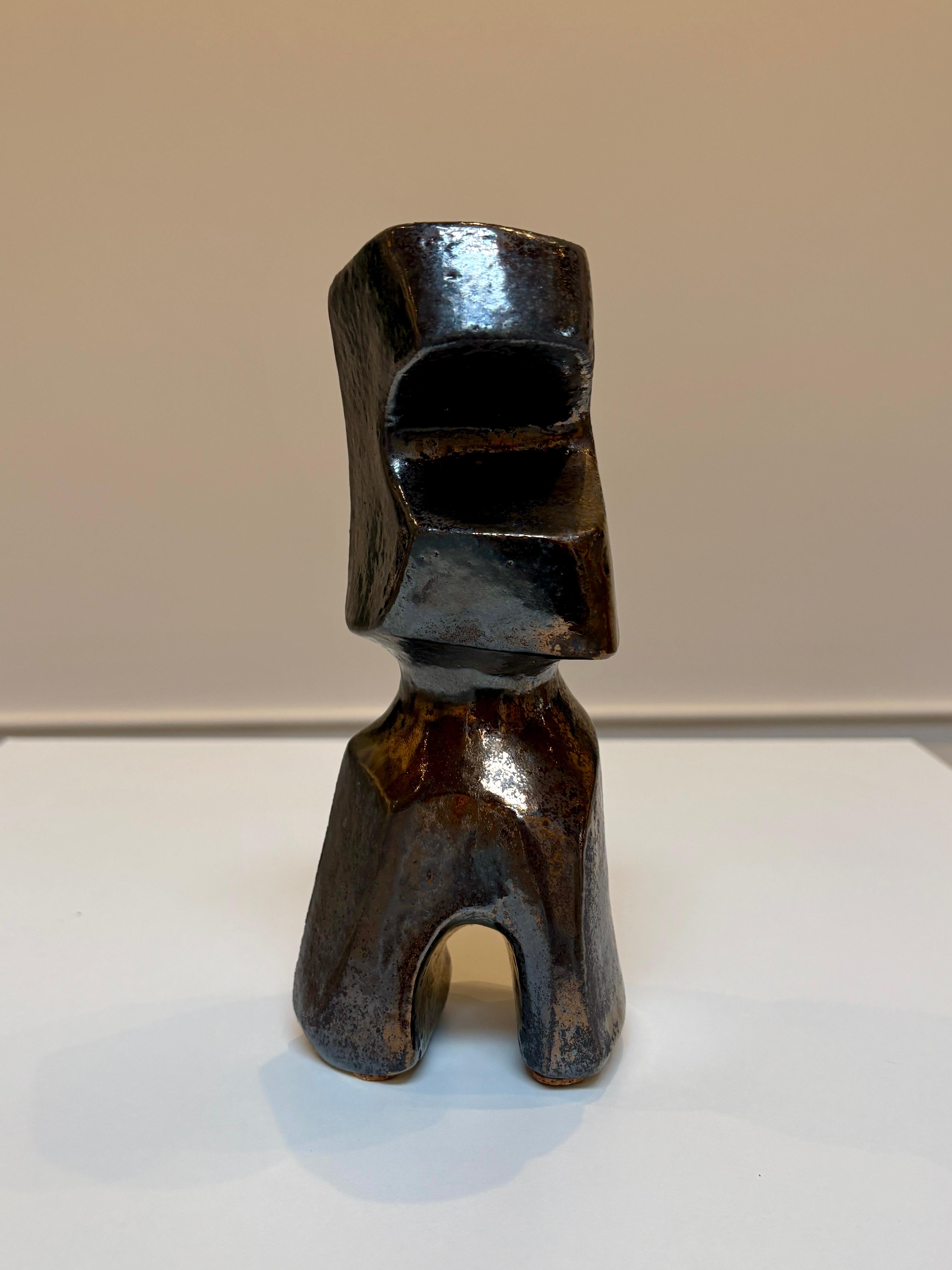 Bodies at Rest #28, Small Ceramic Abstract Sculpture, Metallic For Sale 6