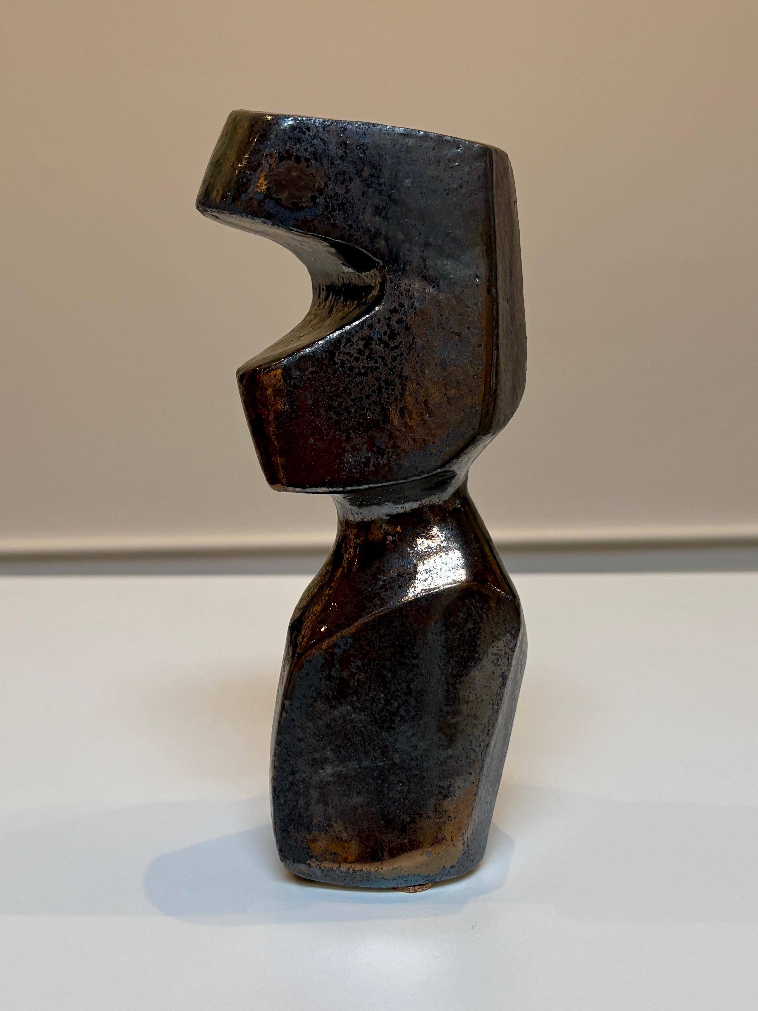 Bodies at Rest #28, Small Ceramic Abstract Sculpture, Metallic For Sale 8