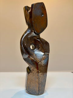 Bodies at Rest #29, Small Ceramic Abstract Sculpture, Metallic