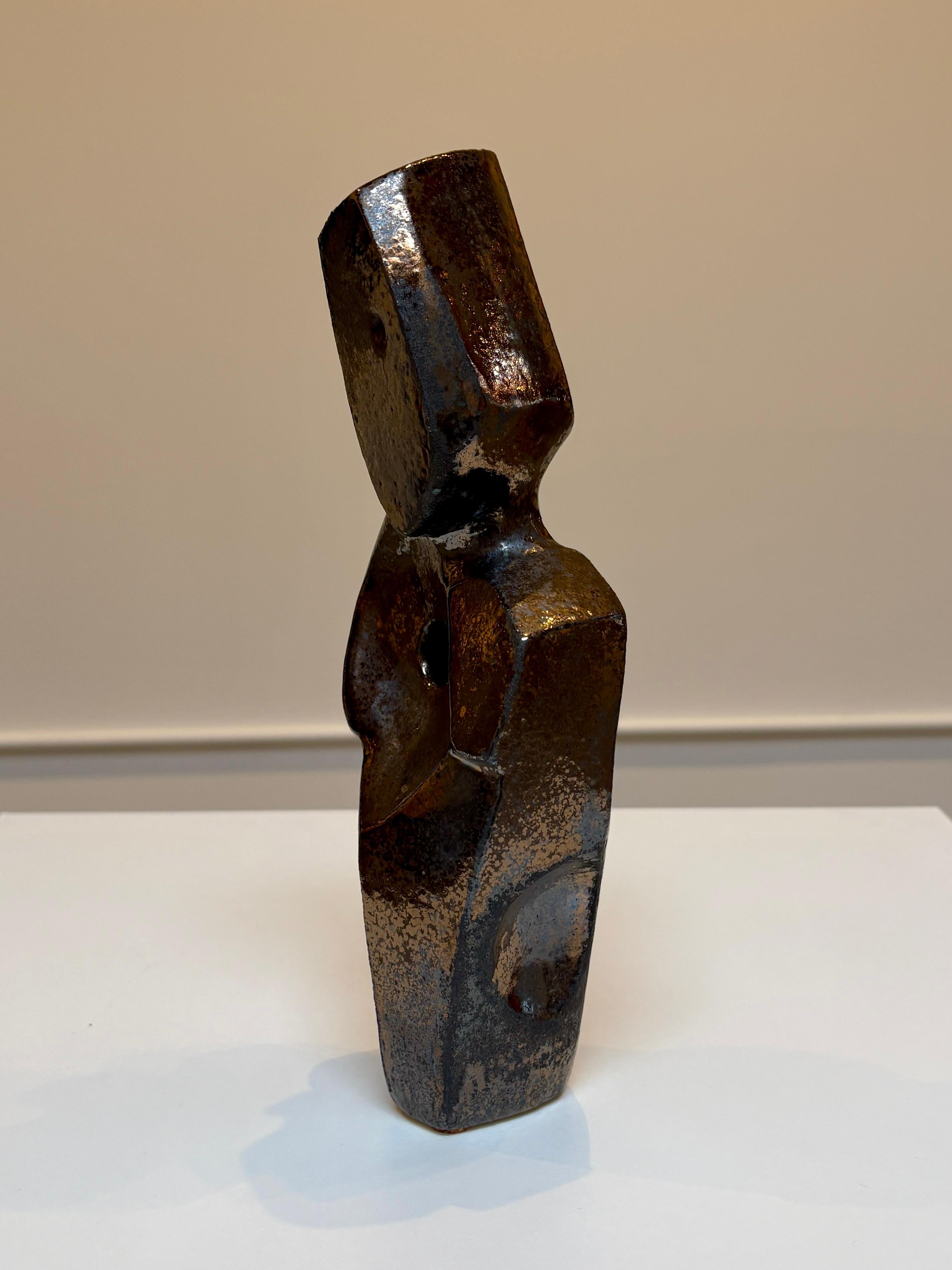 Bodies at Rest #29, Small Ceramic Abstract Sculpture, Metallic For Sale 3