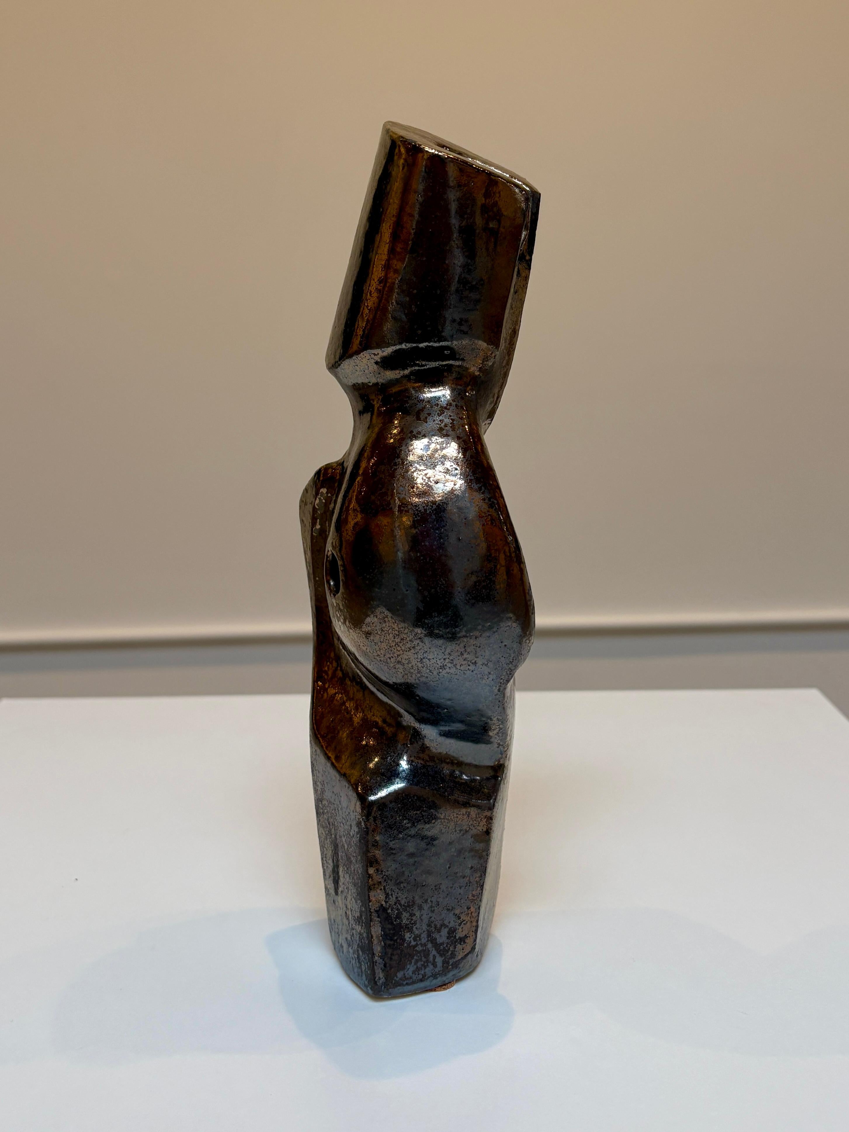 Bodies at Rest #29, Small Ceramic Abstract Sculpture, Metallic For Sale 5