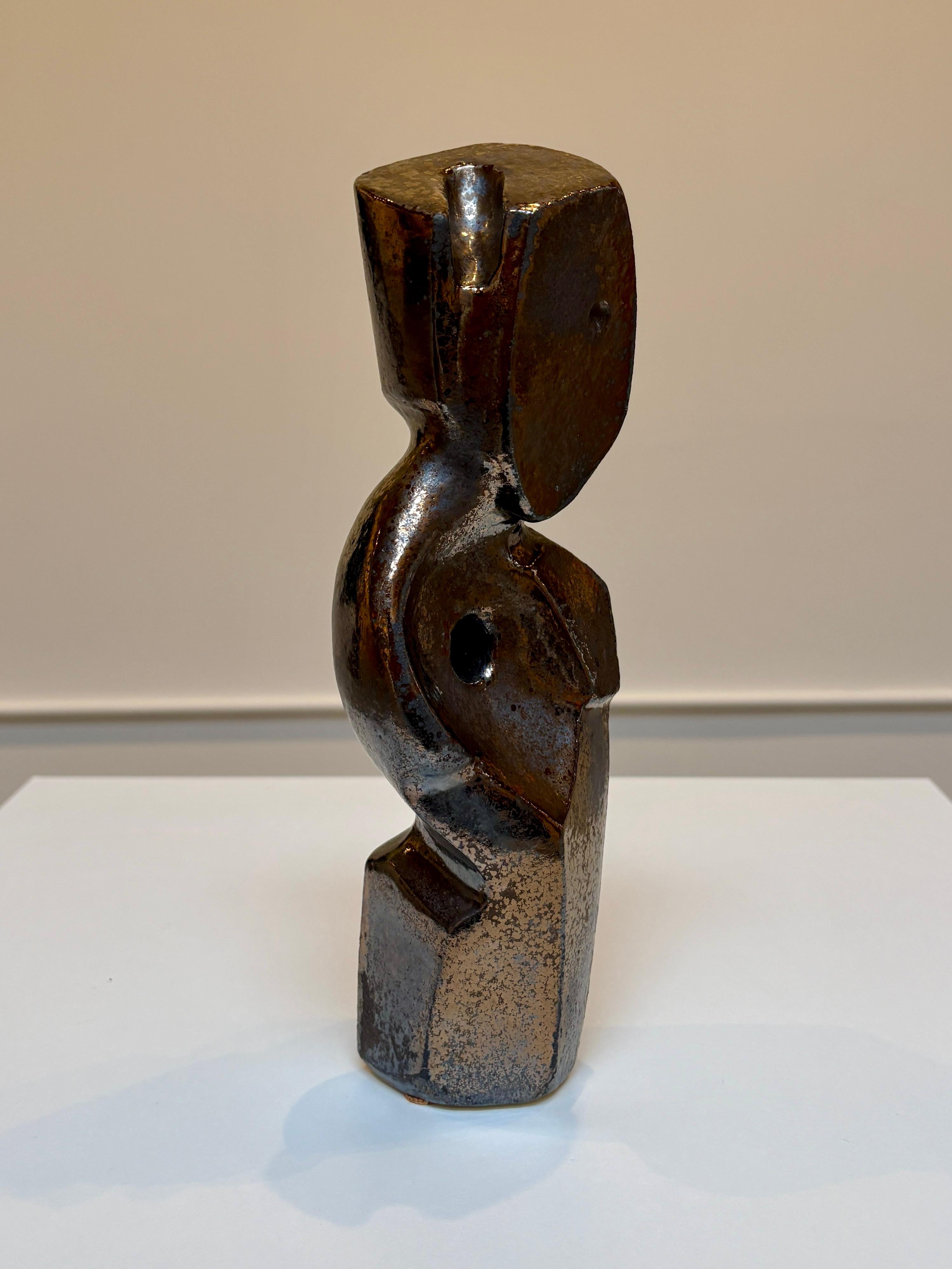 Bodies at Rest #29, Small Ceramic Abstract Sculpture, Metallic For Sale 6