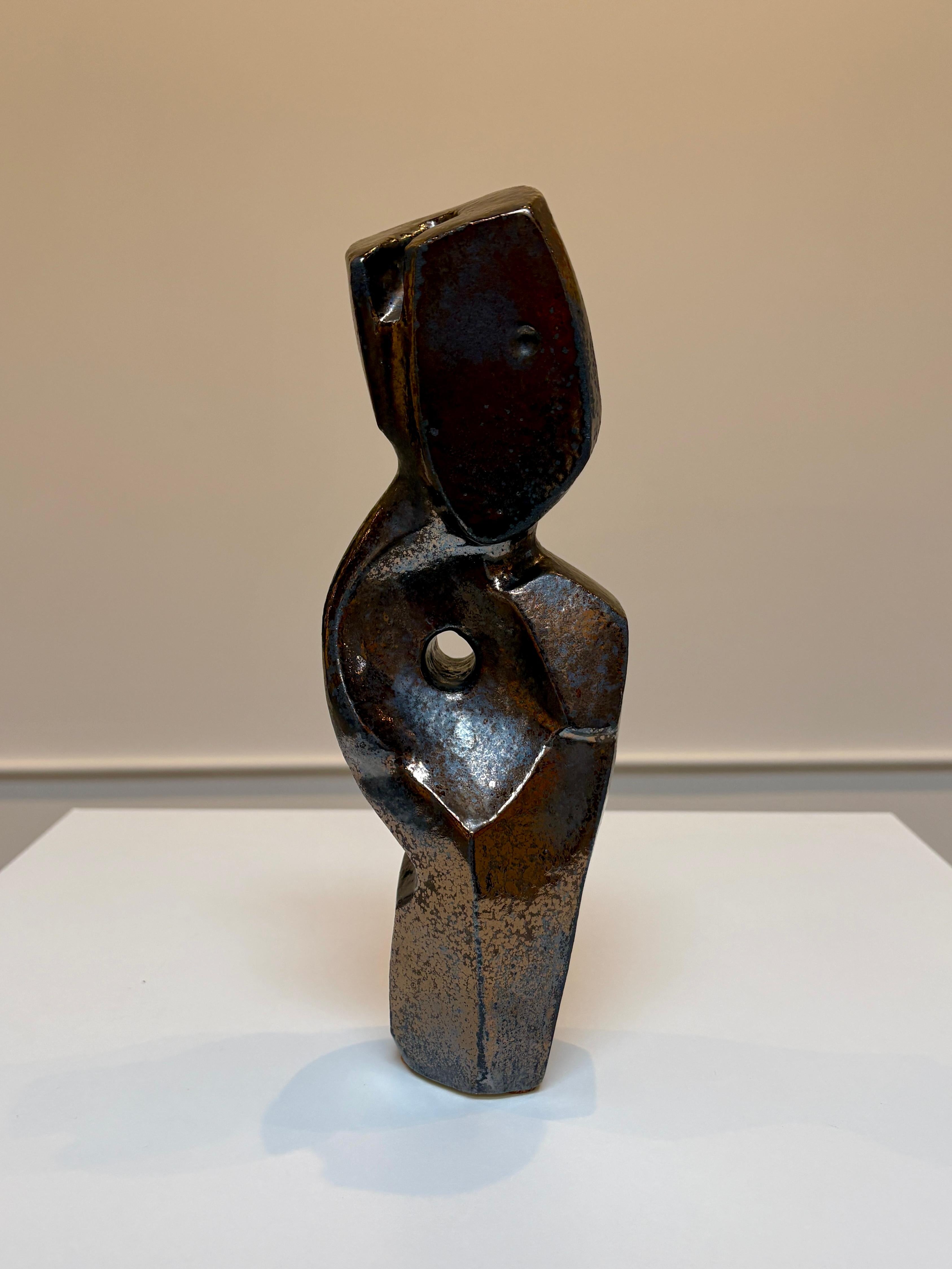 Bodies at Rest #29, Small Ceramic Abstract Sculpture, Metallic For Sale 7