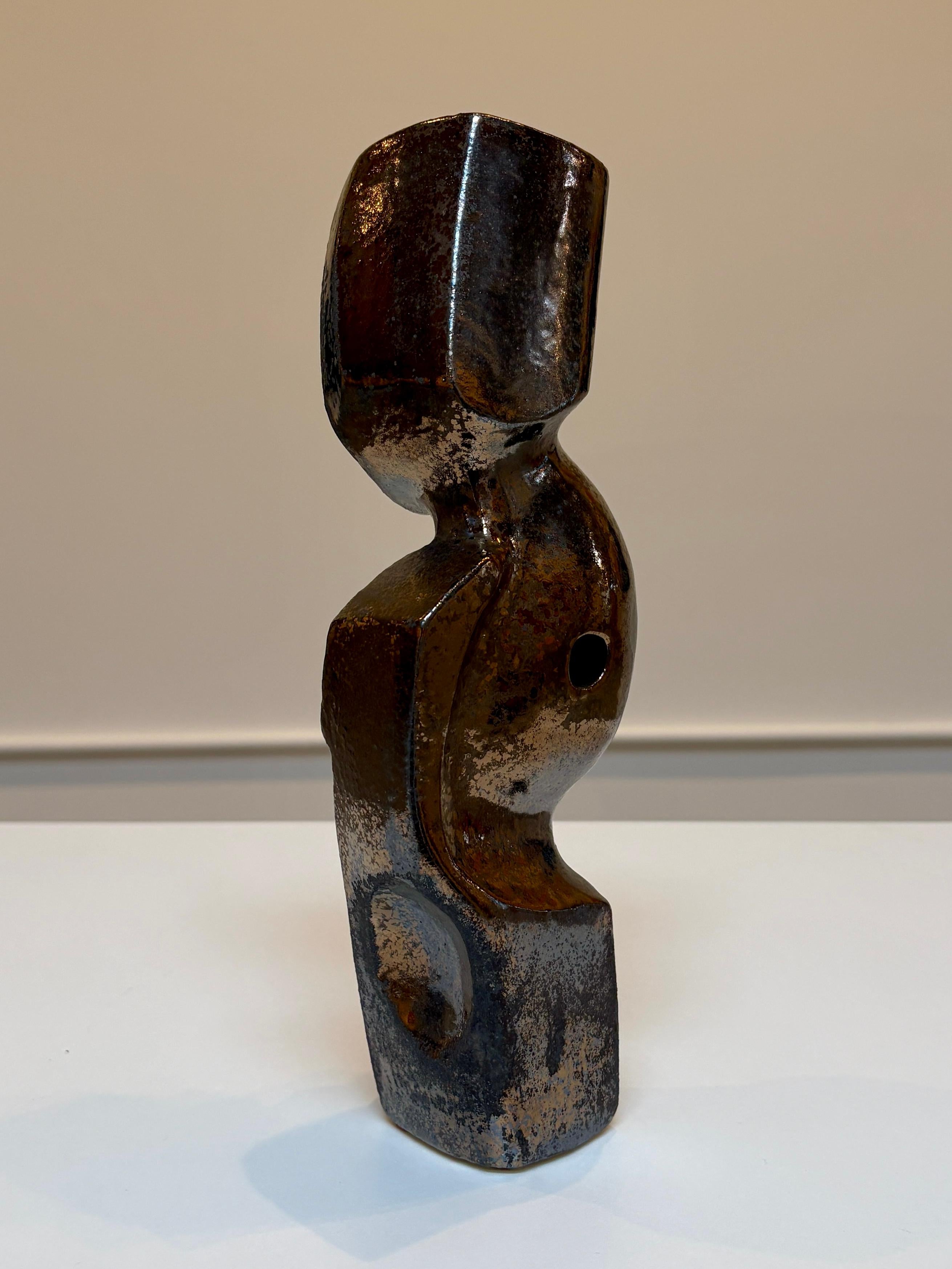 Bodies at Rest #29, Small Ceramic Abstract Sculpture, Metallic For Sale 8