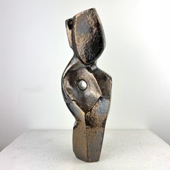 Bodies at Rest #29, Kleine abstrakte Keramikskulptur, Metallisch