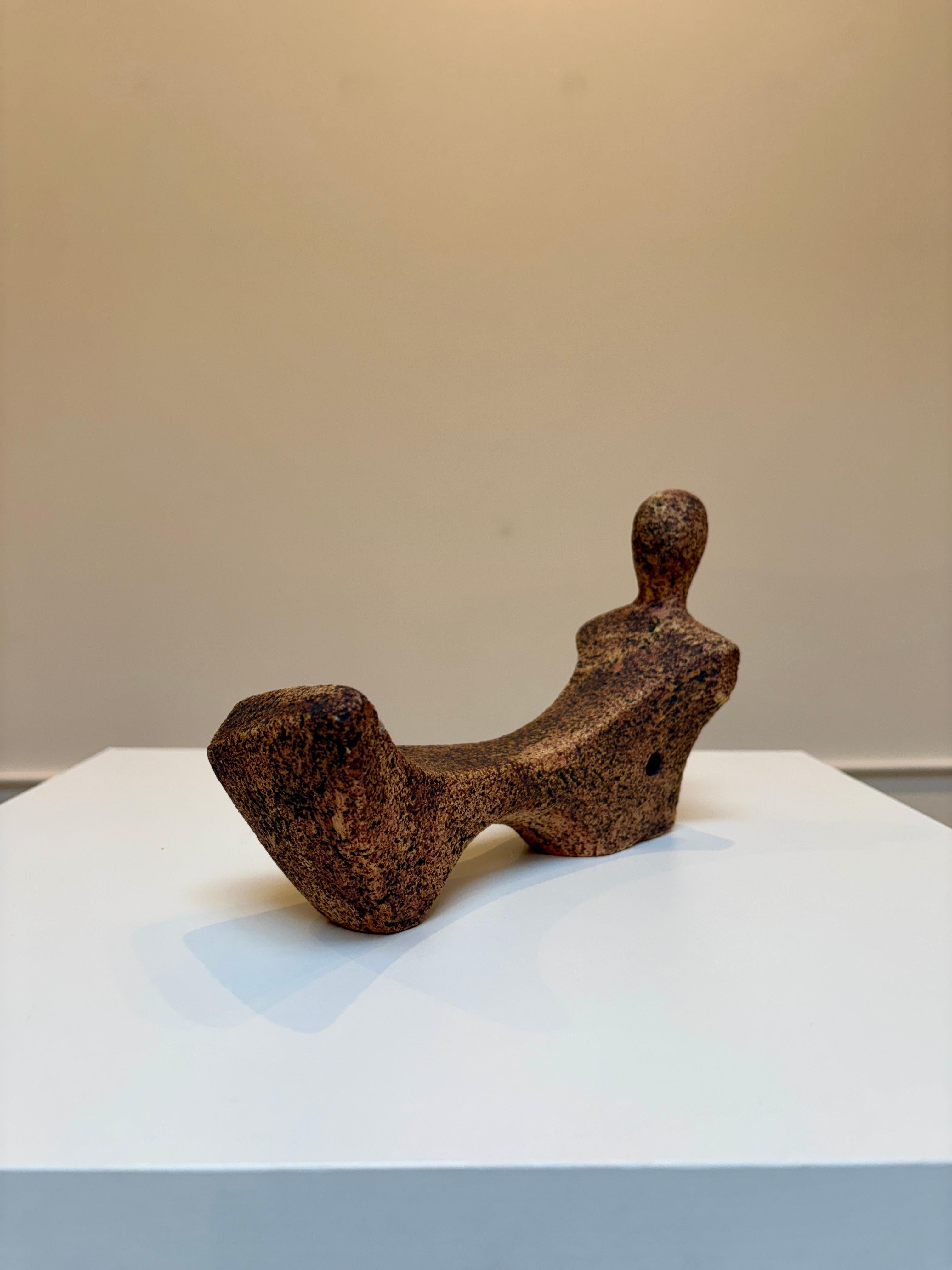 Bodies at Rest #4, Small Ceramic Abstract Sculpture, Rust For Sale 9