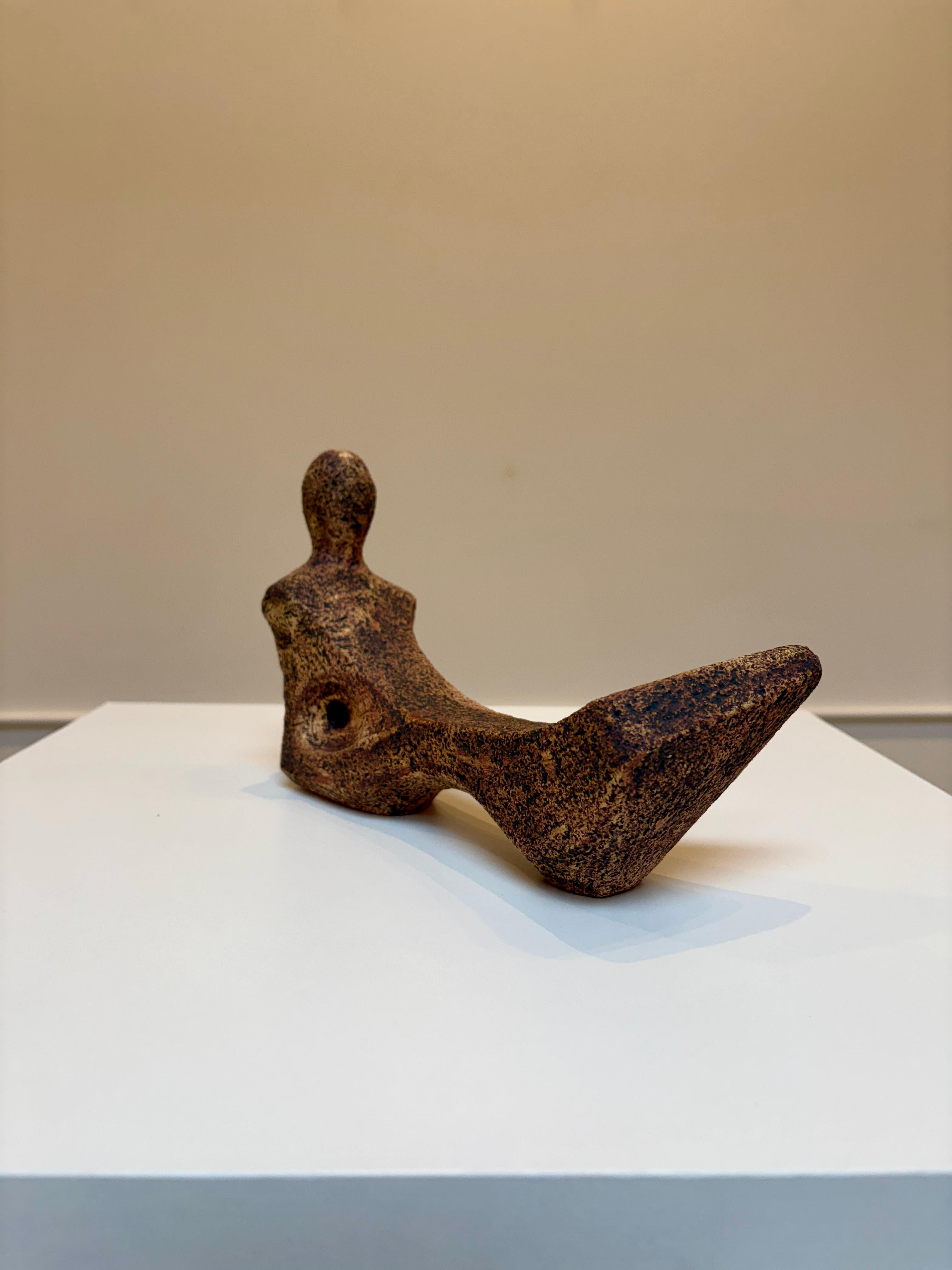Bodies at Rest #4, Small Ceramic Abstract Sculpture, Rust For Sale 10