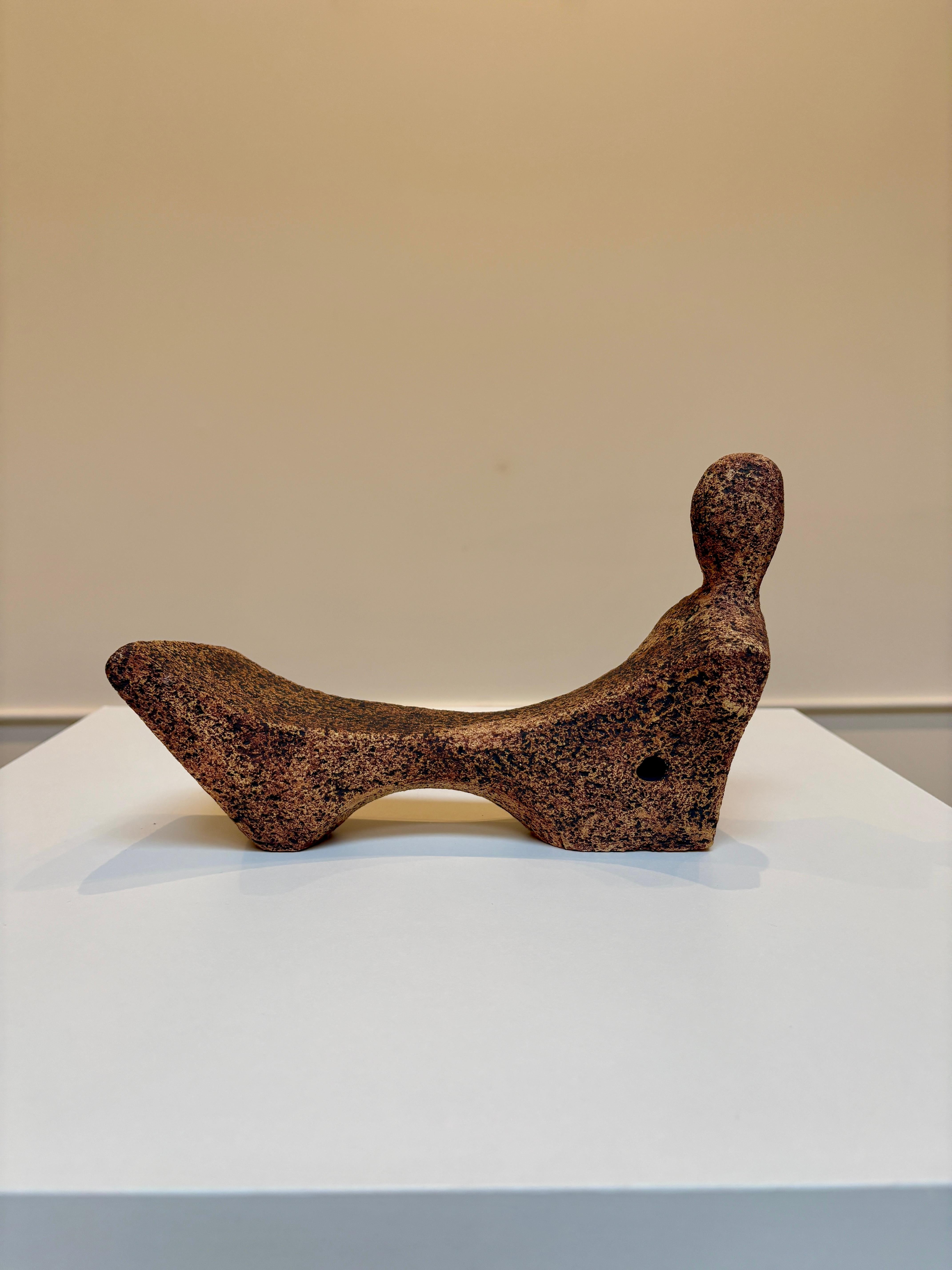 Bodies at Rest #4, Small Ceramic Abstract Sculpture, Rust For Sale 3