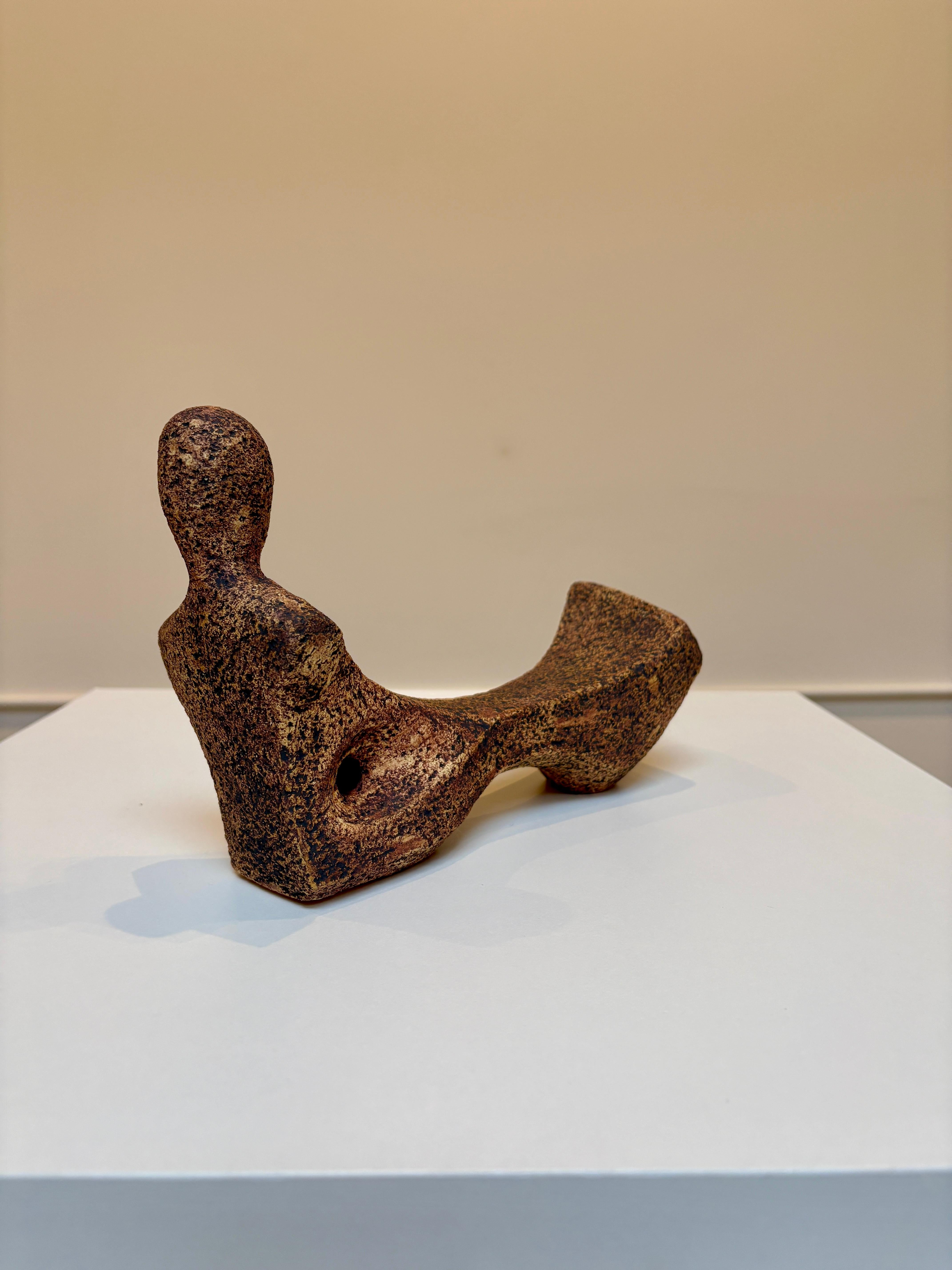 Bodies at Rest #4, Small Ceramic Abstract Sculpture, Rust For Sale 6