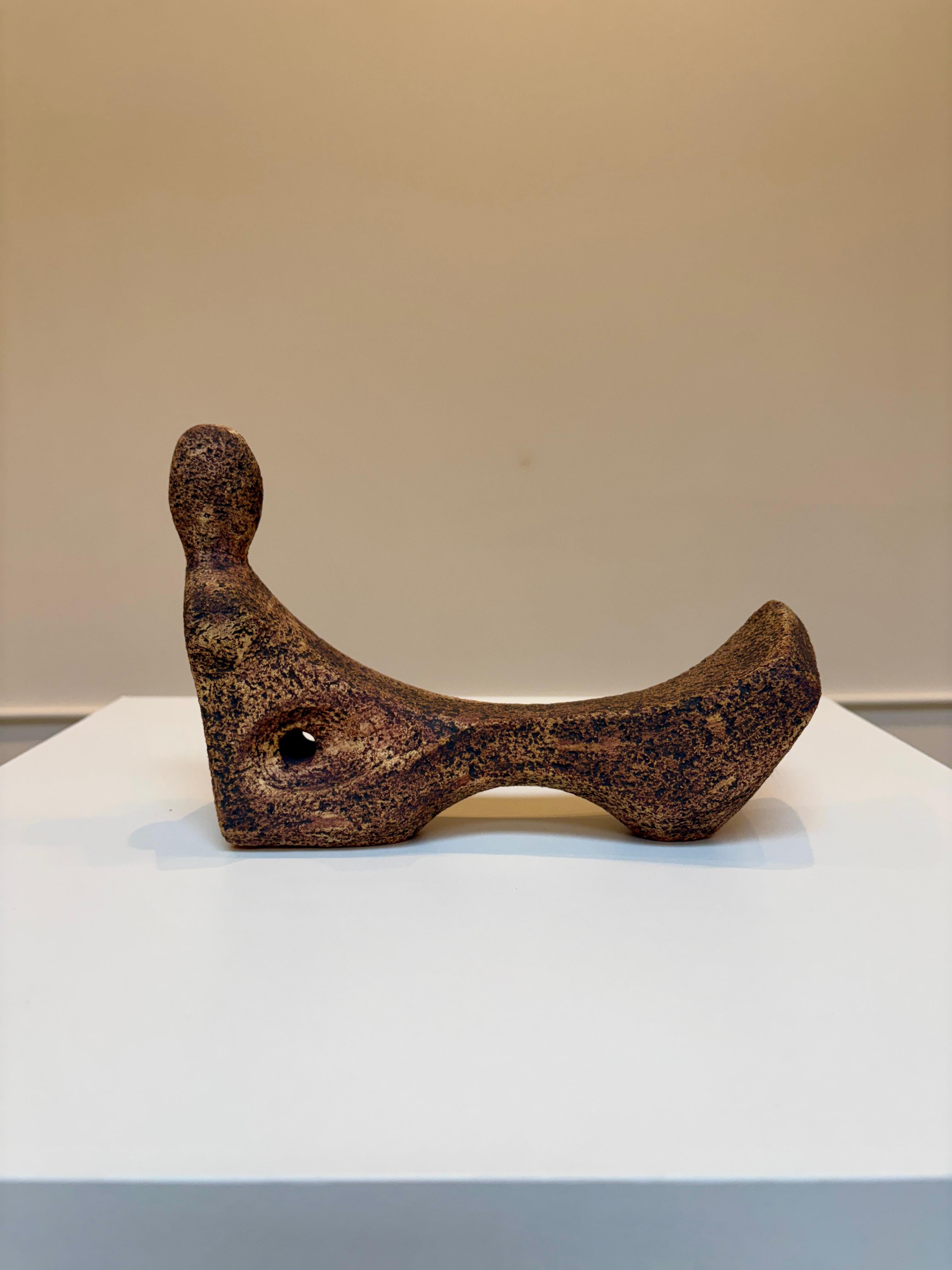 Bodies at Rest #4, Small Ceramic Abstract Sculpture, Rust For Sale 8