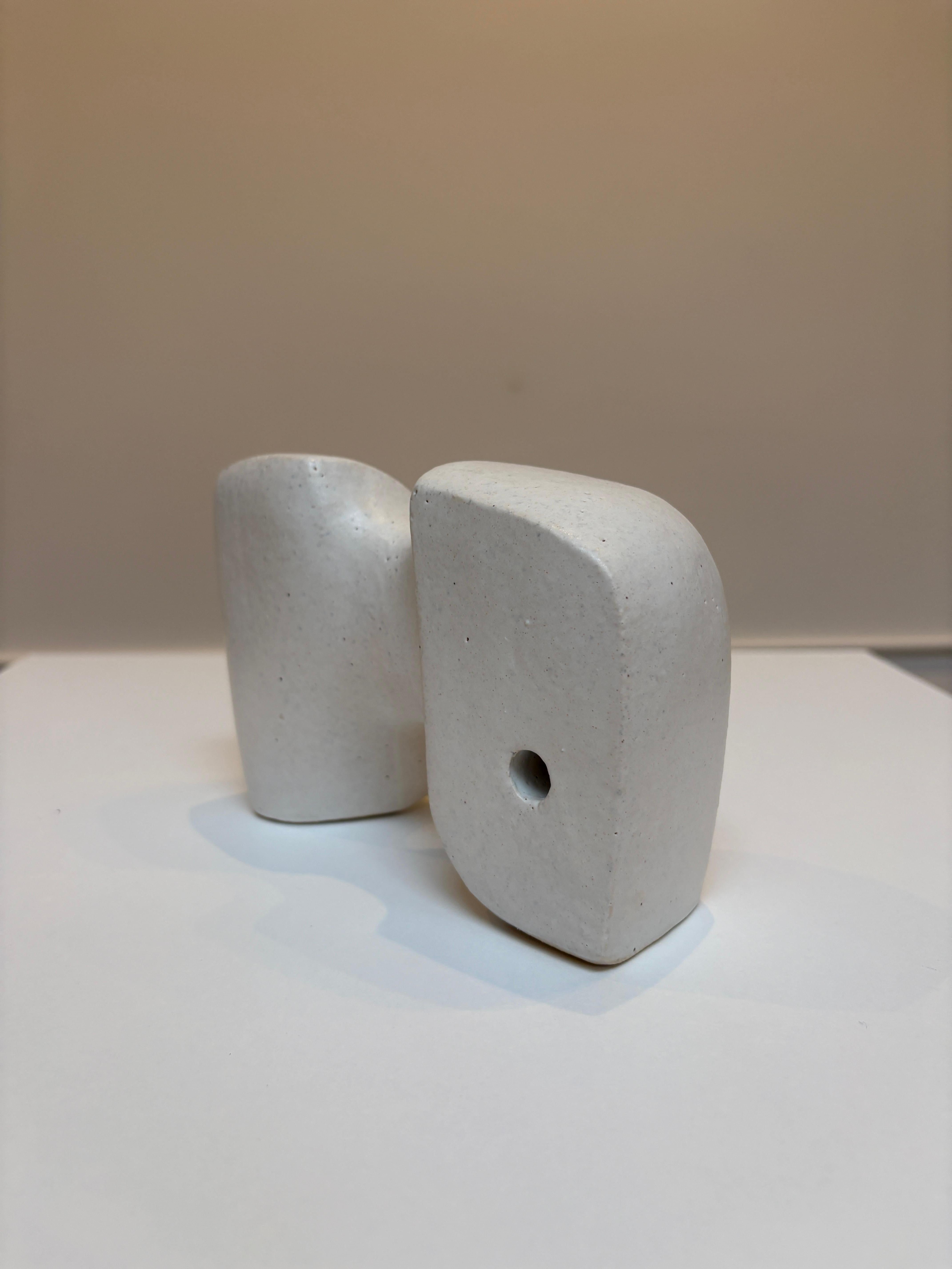Bodies at Rest #5, Small Ceramic Abstract Sculpture, White For Sale 9